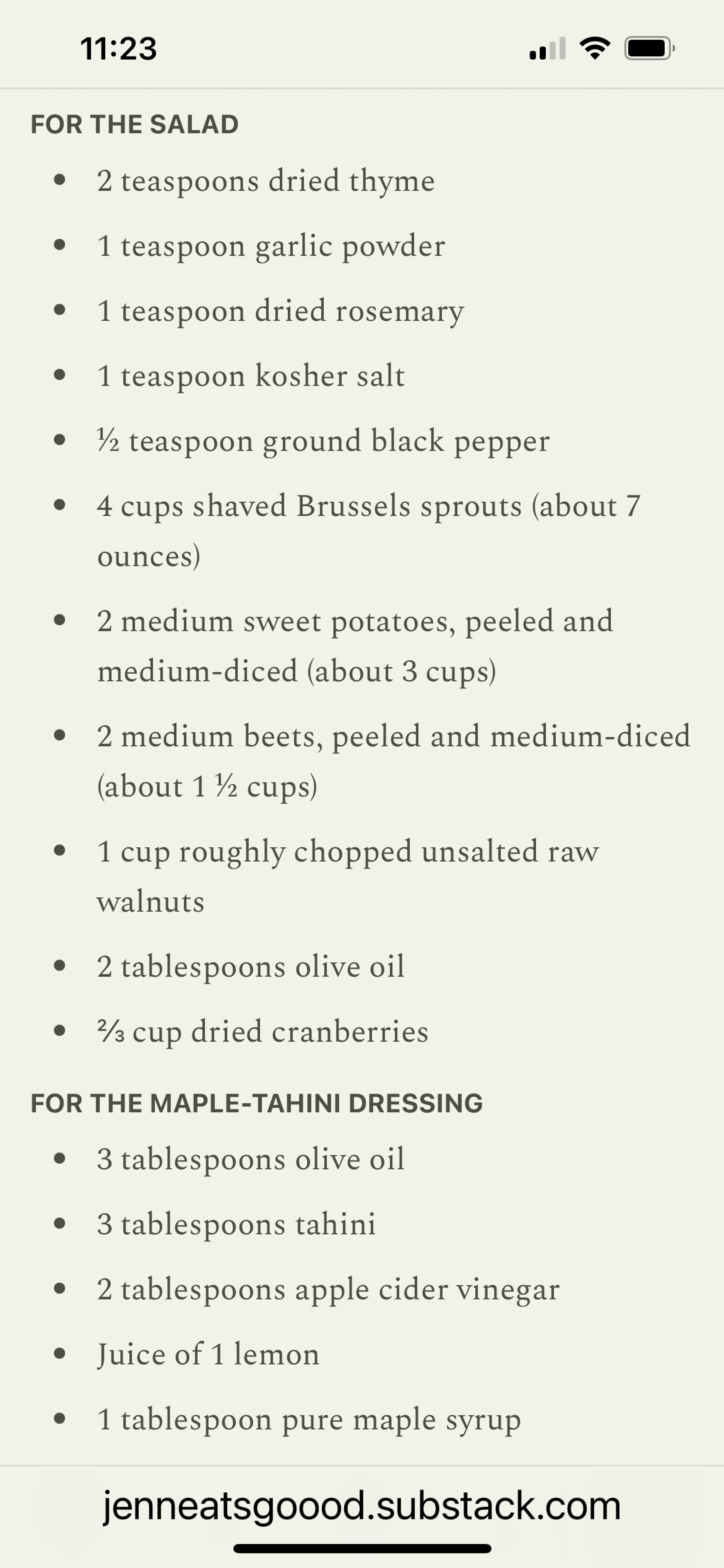 Roasted Sweet Potato, Brussel Sprouts, and Beet Salad