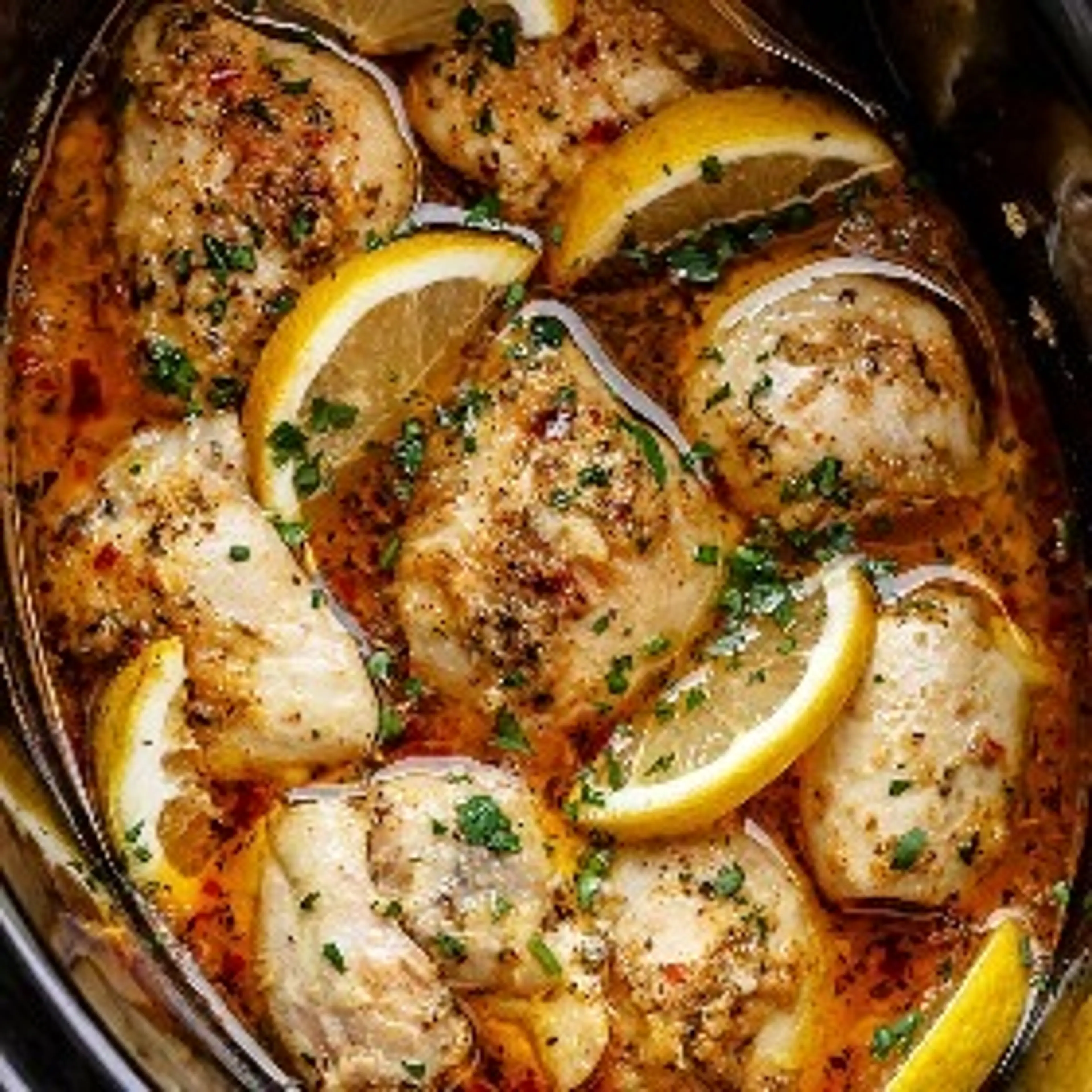 Crock Pot Lemon Garlic Butter Chicken
