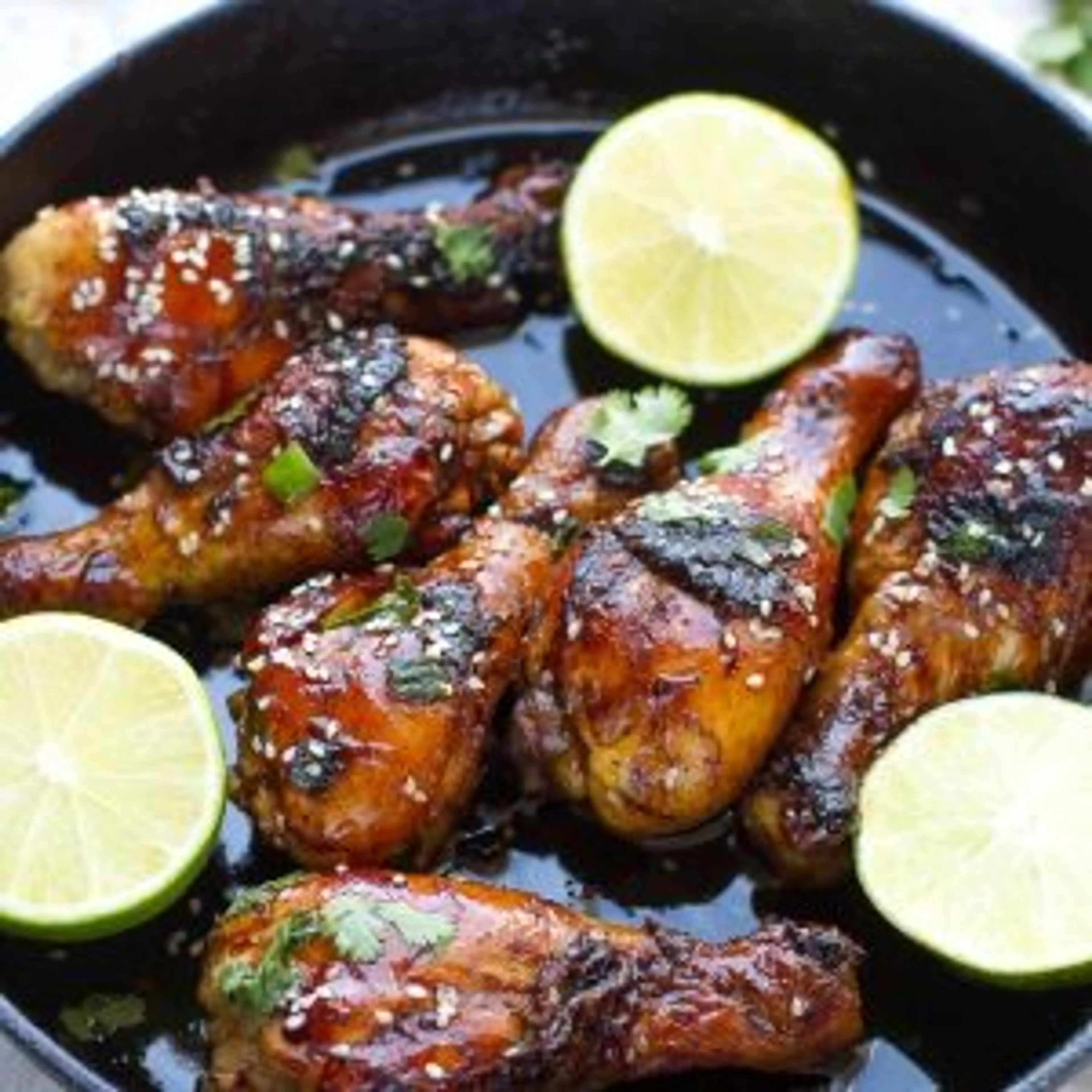 Sticky Honey Sriracha Chicken Drumsticks