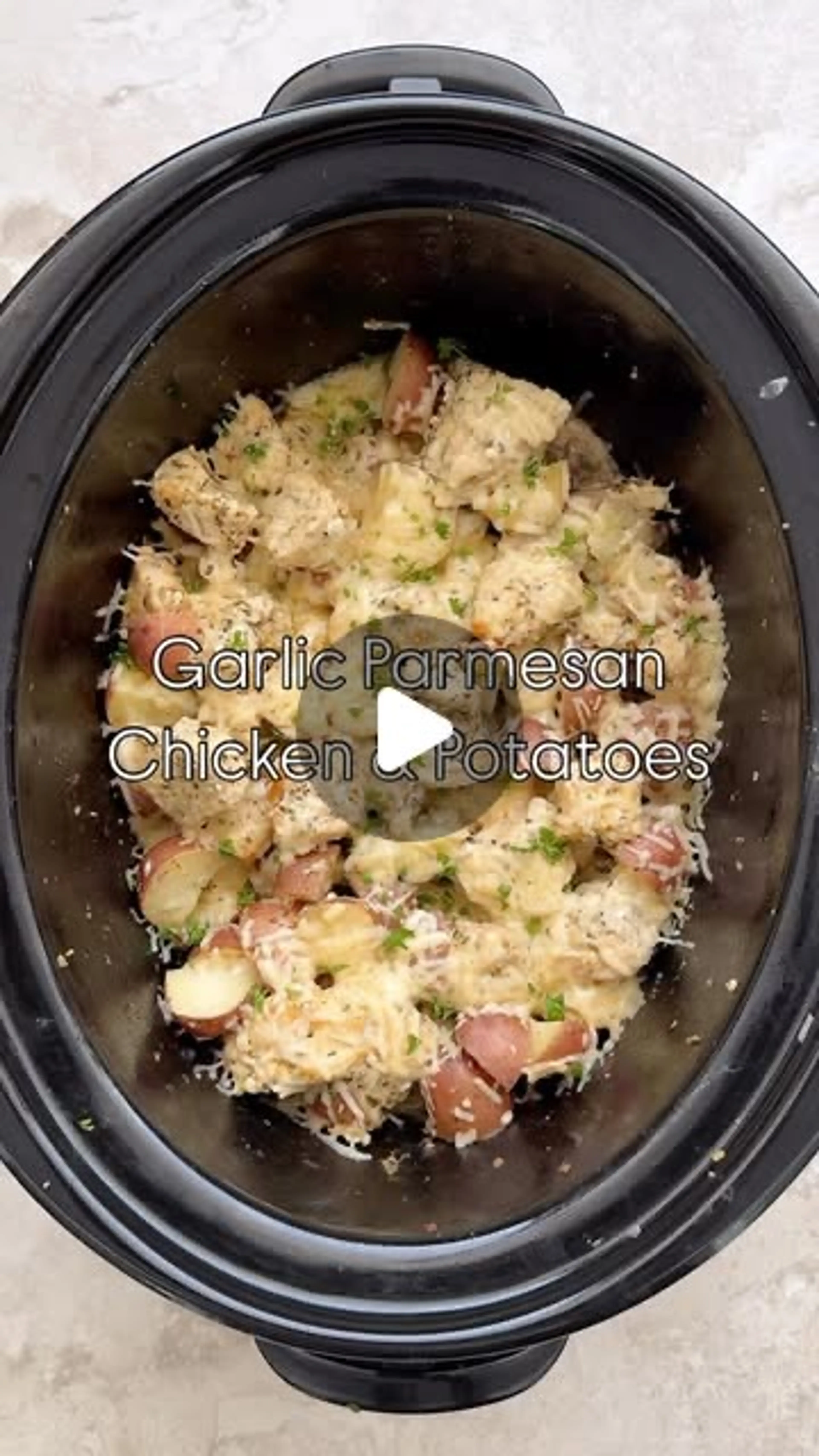 Slow Cooker Garlic Parmesan Chicken & Potatoes