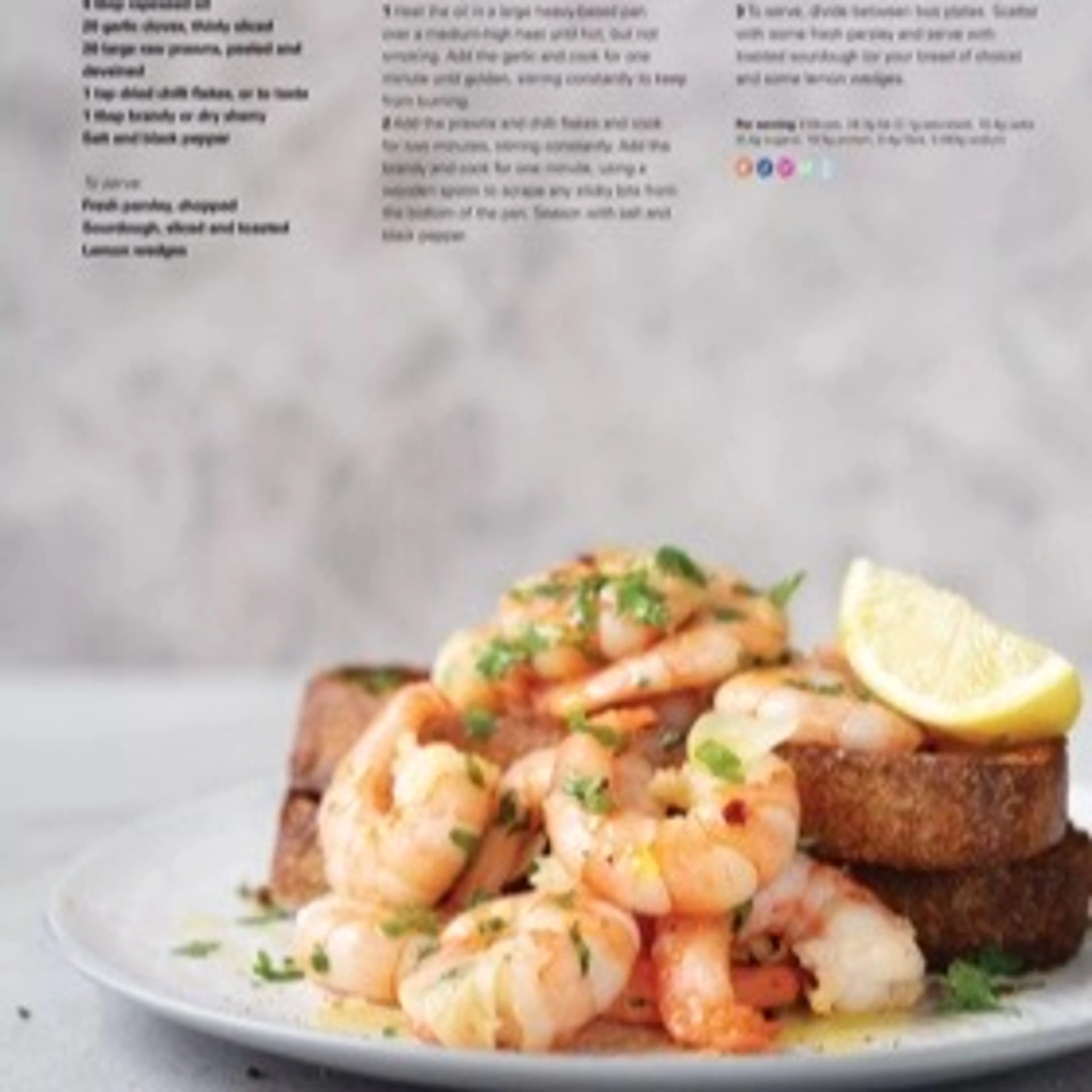 Gambas al ajillo .