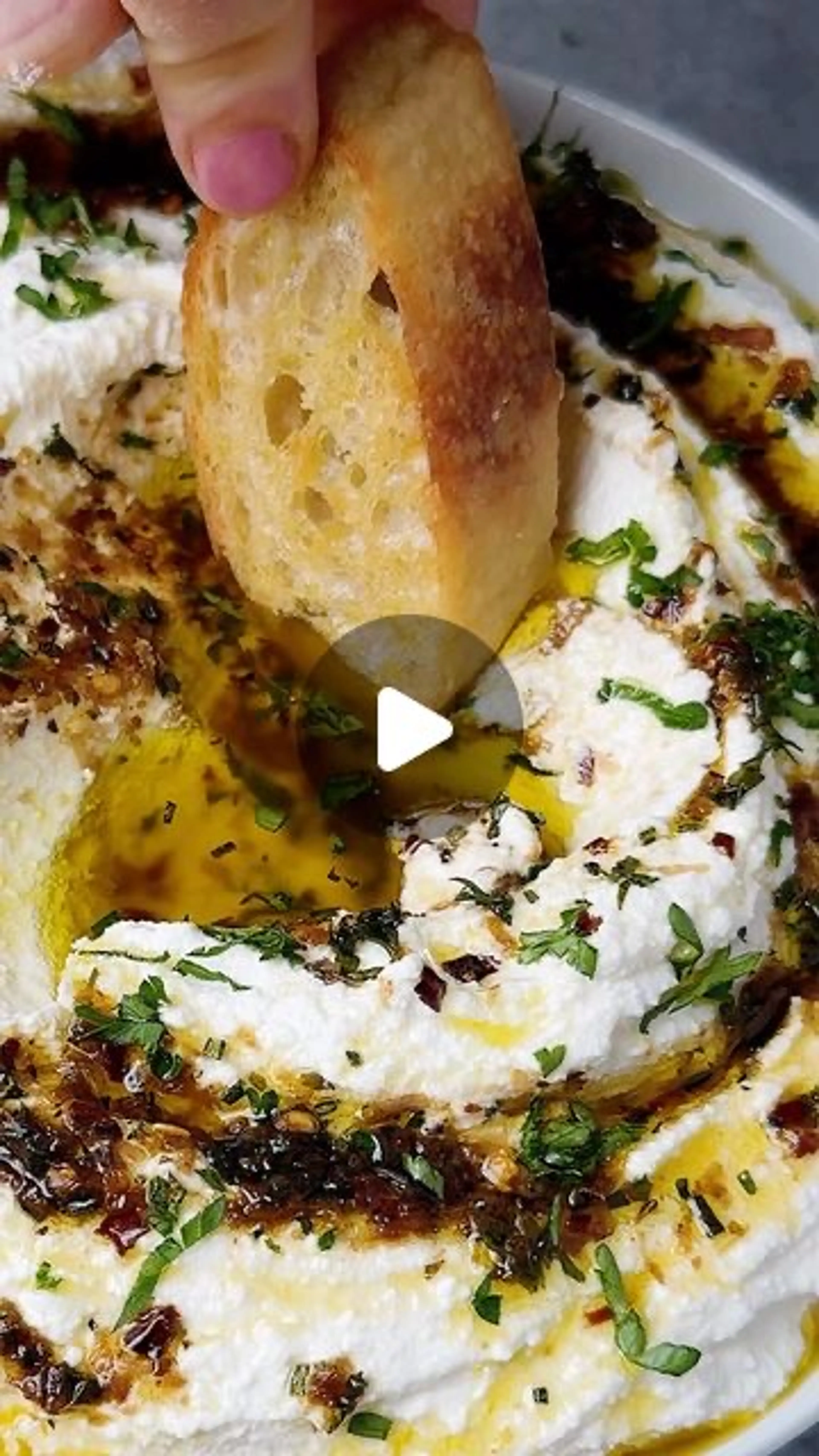Whipped Ricotta with Garlic & Herb Dipping Oil! One of Every