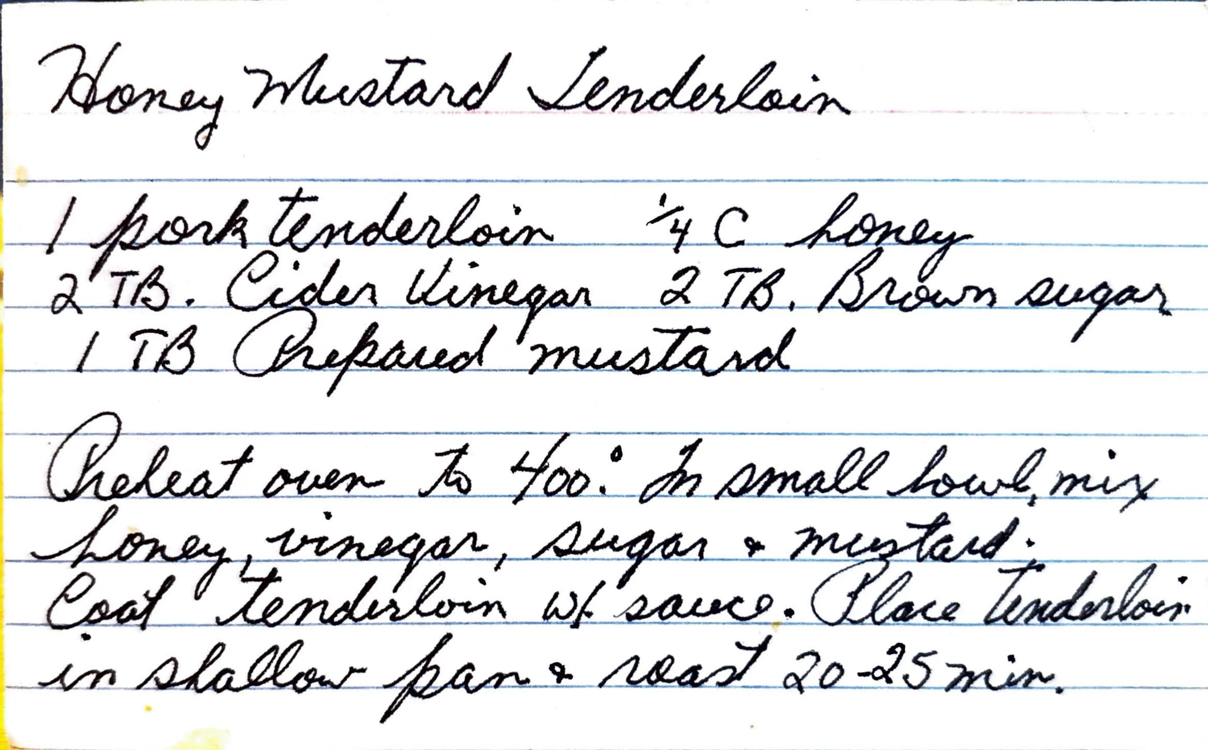 Honey Mustard Tenderloin