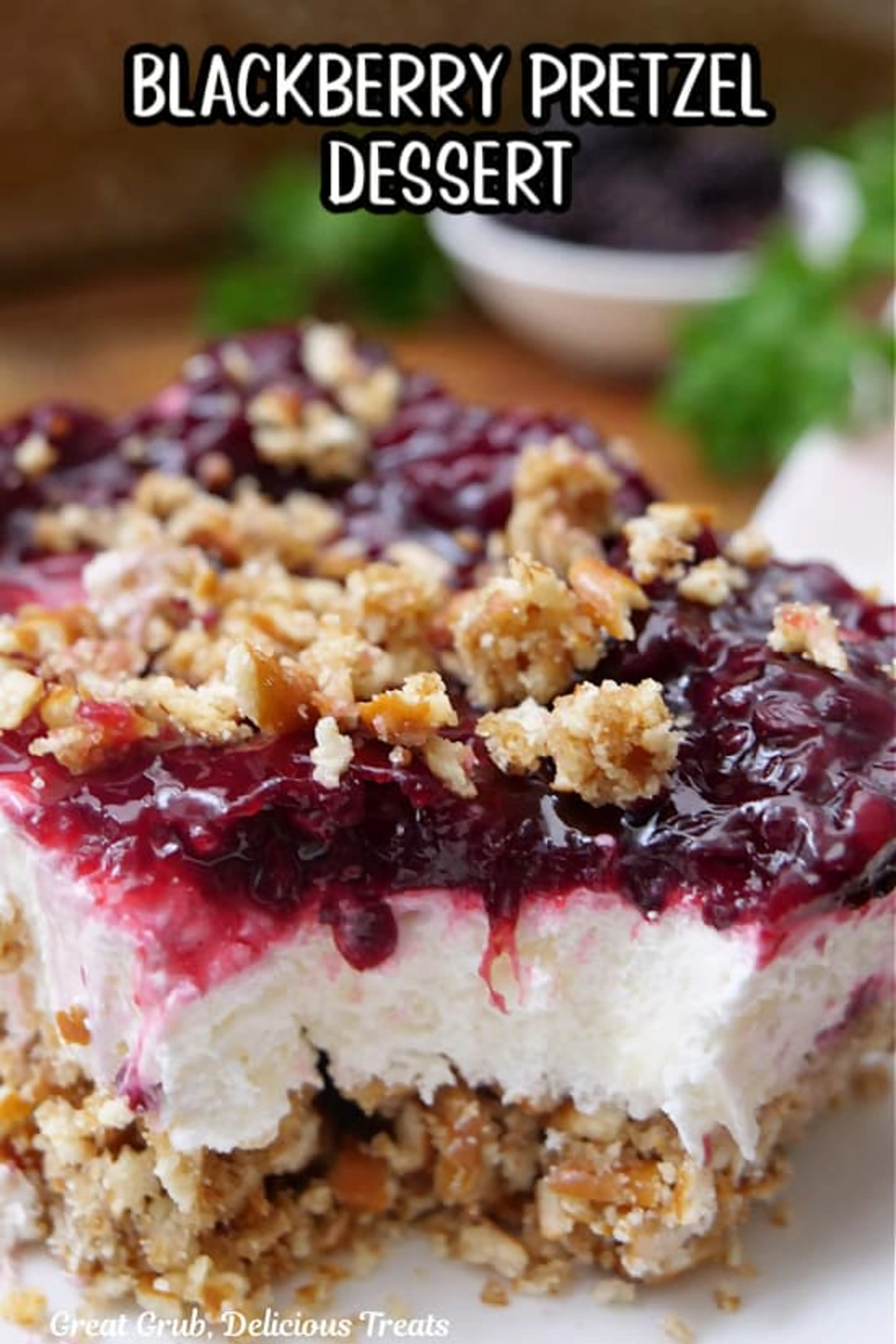 Blackberry Pretzel Dessert