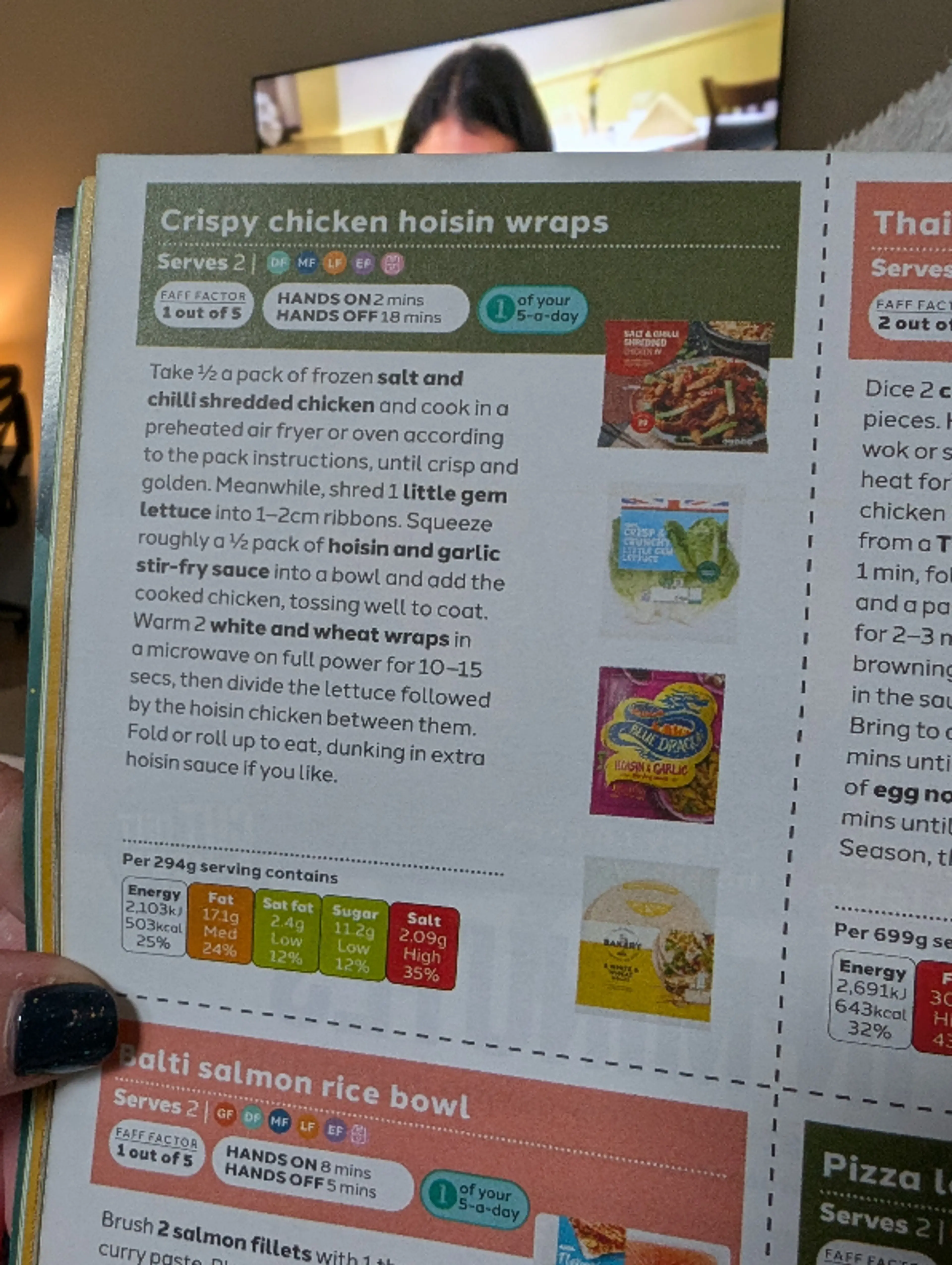 Crispy chicken hoisin wraps