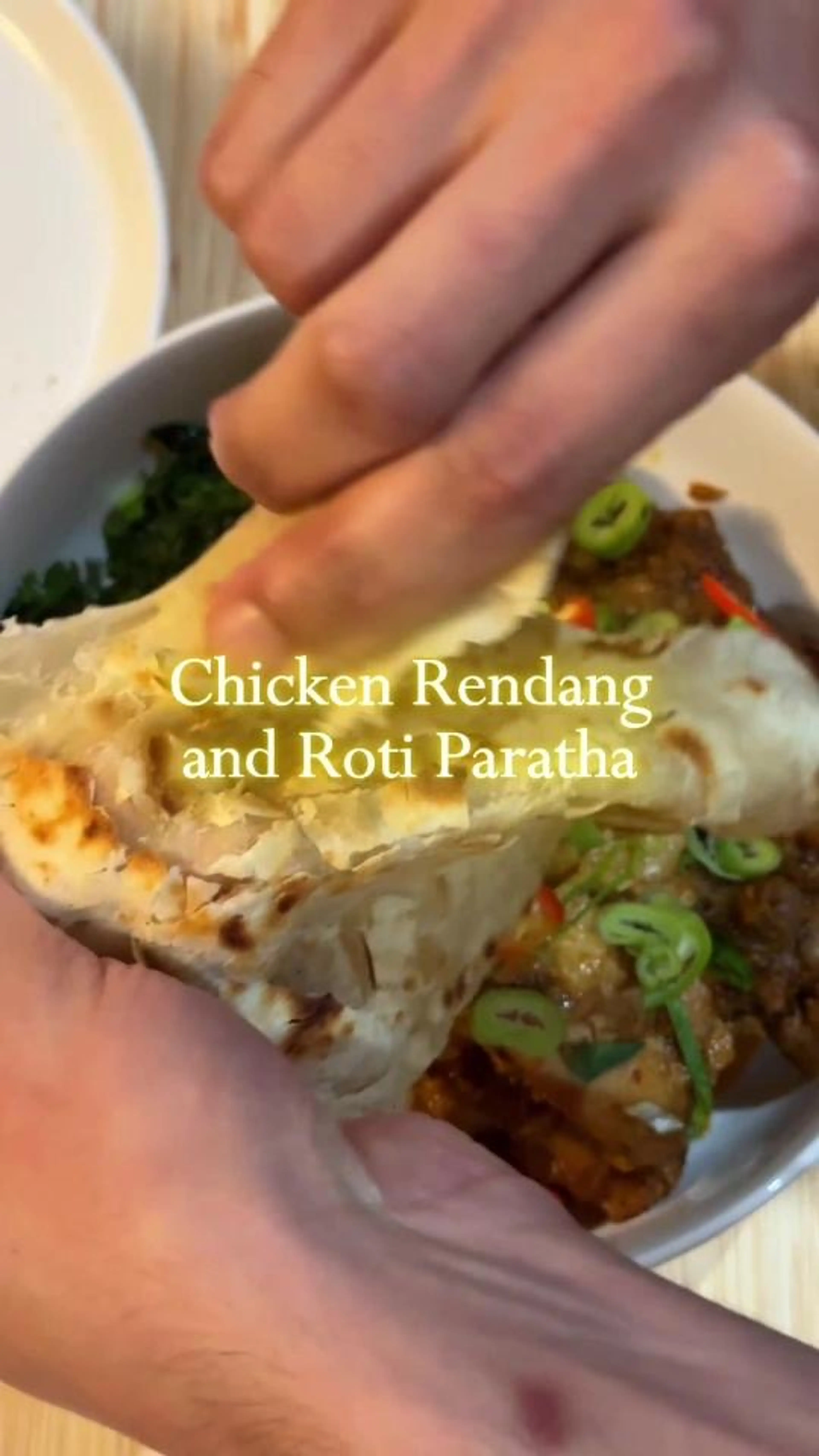 Heavenly, Spicy Chicken Rendang and Roti Paratha