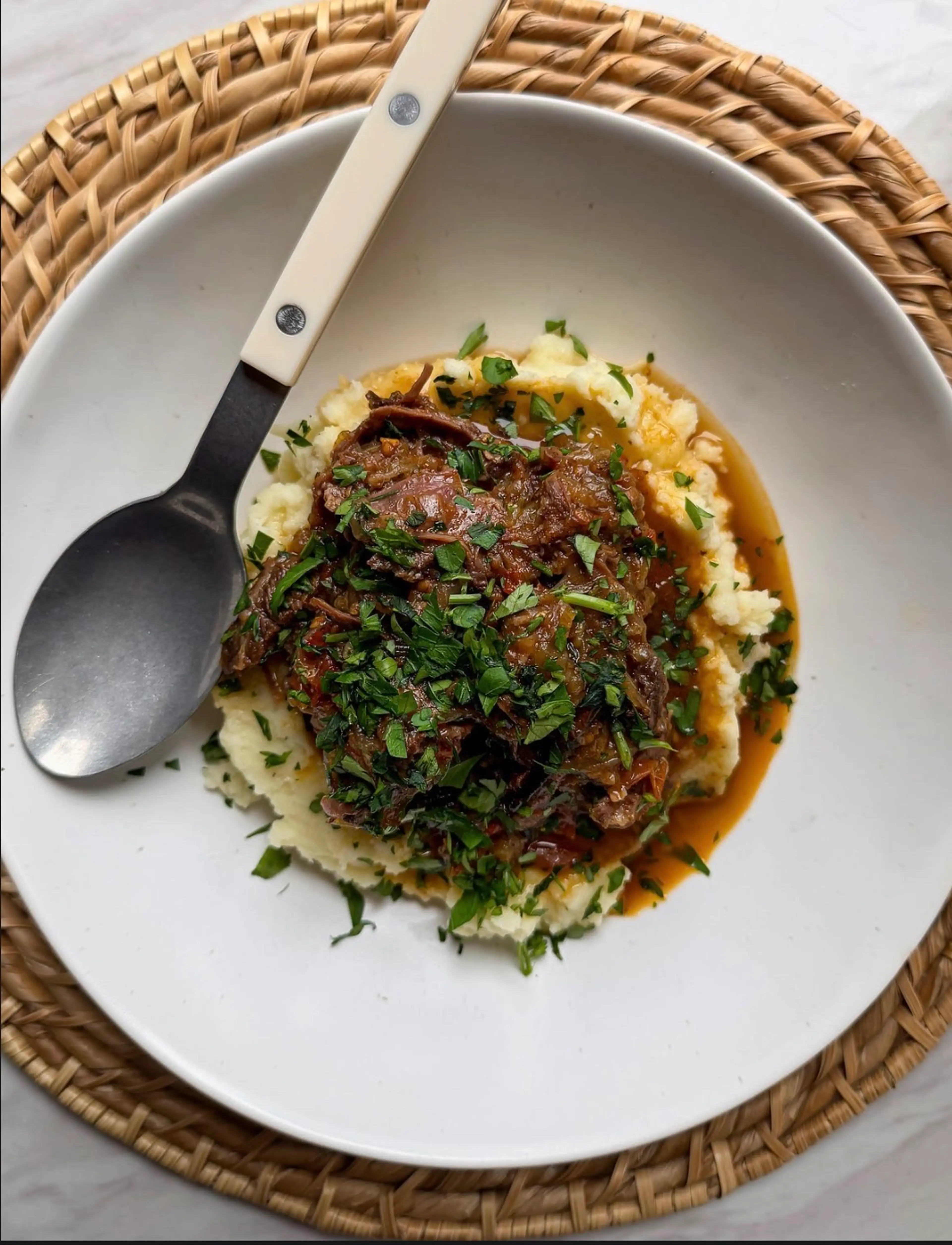 Roasted Garlic & Shallot Braised Beef