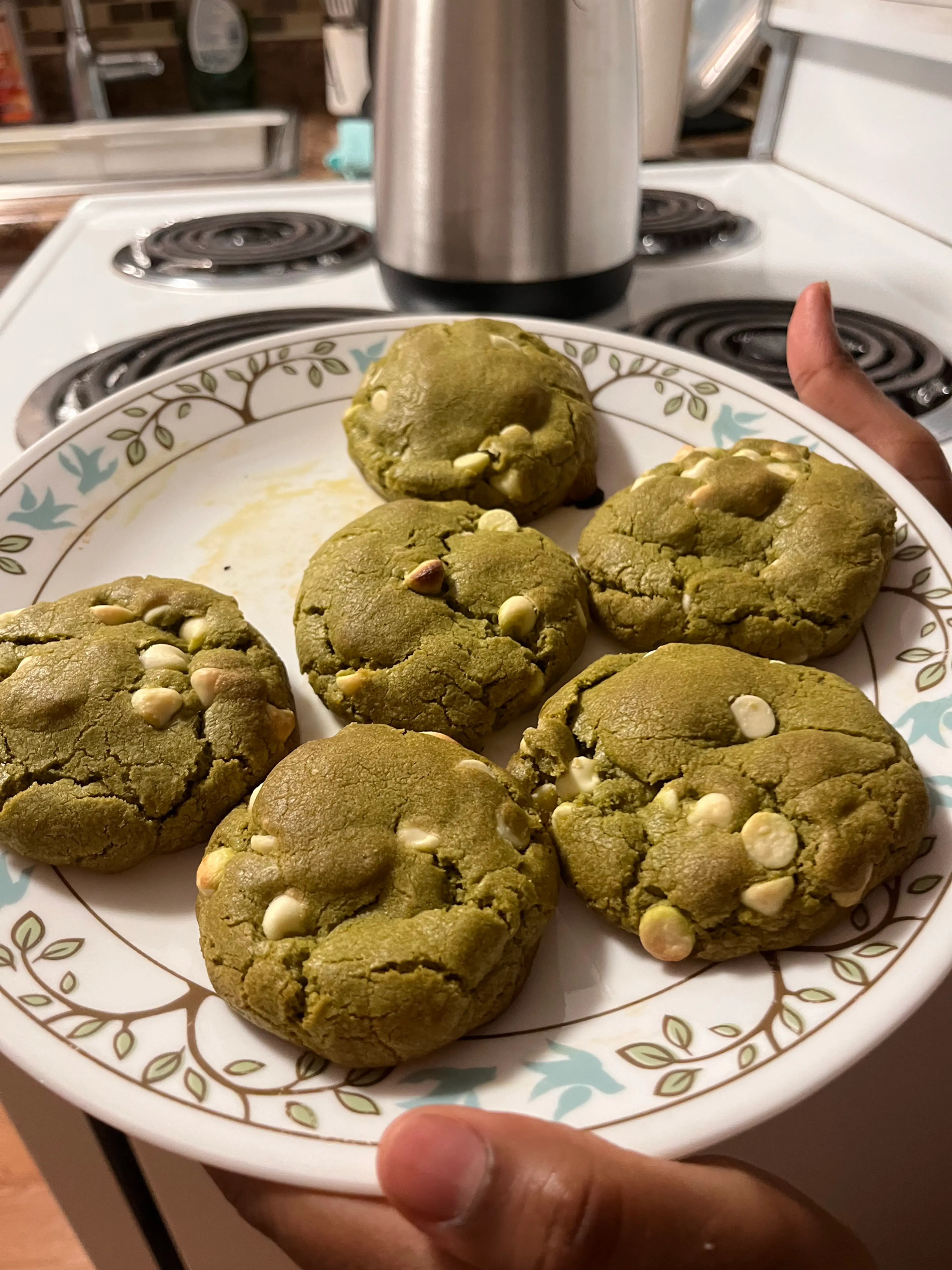Chewy Matcha White Chocolate Cookies