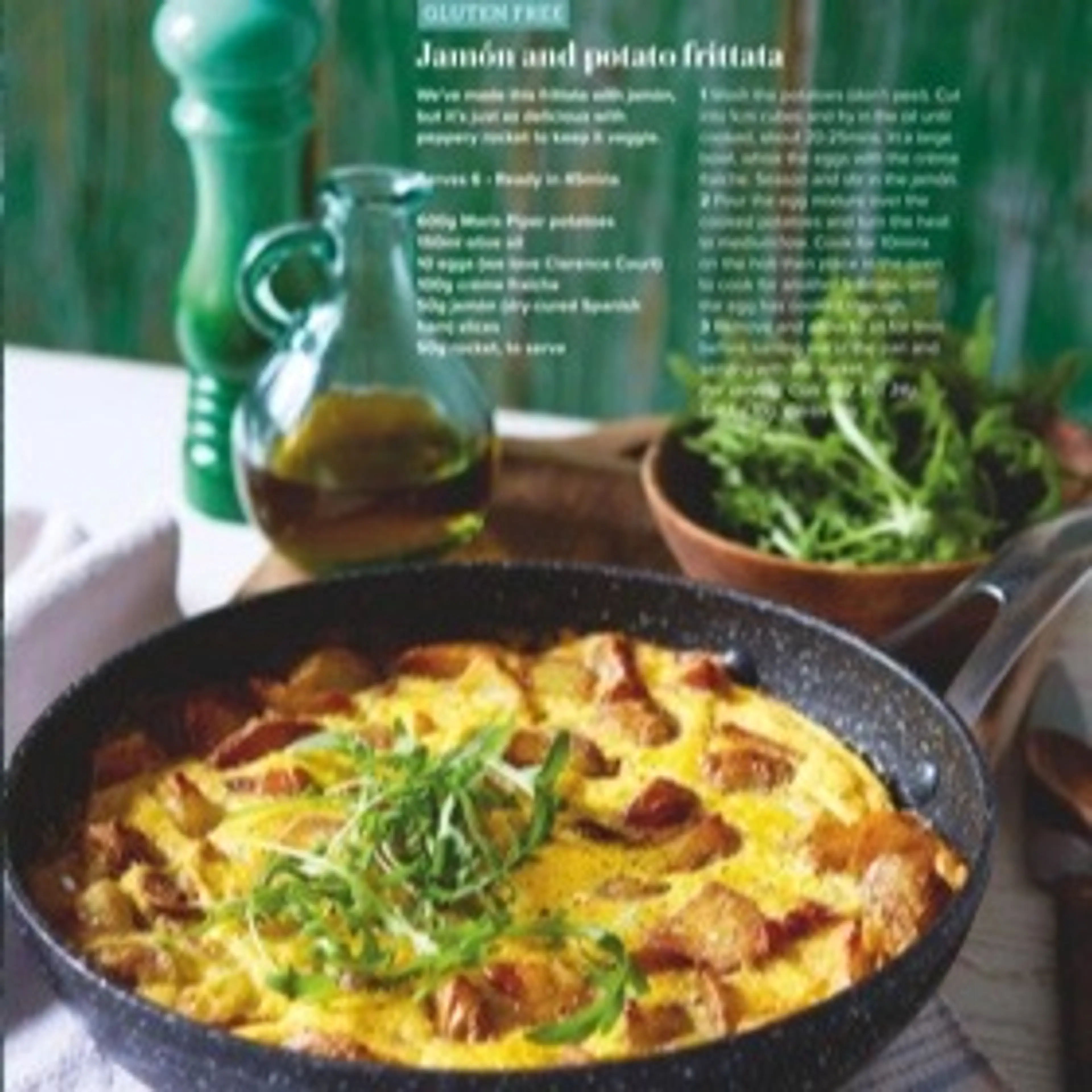 Jamón and potato frittata