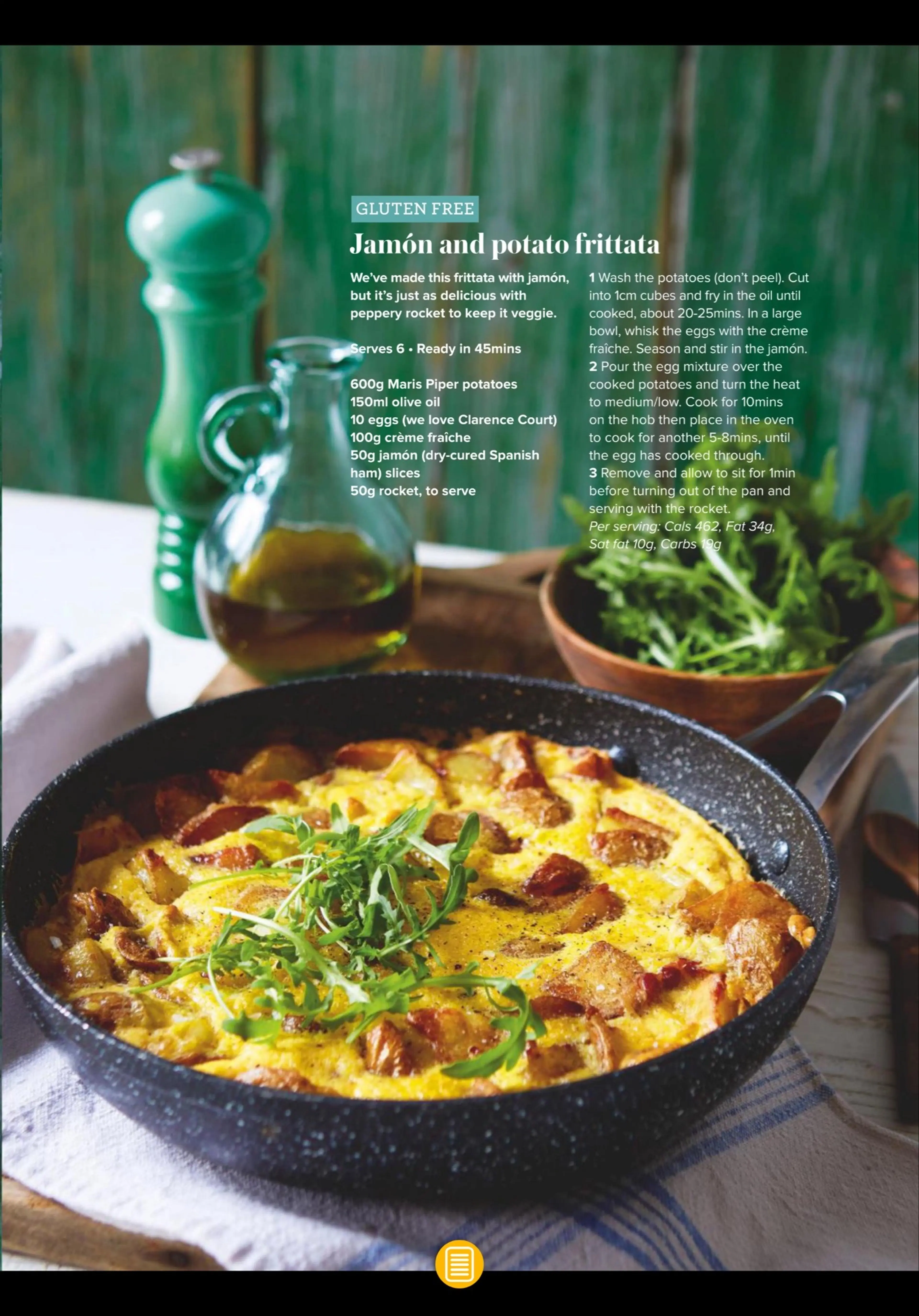 Jamón and potato frittata