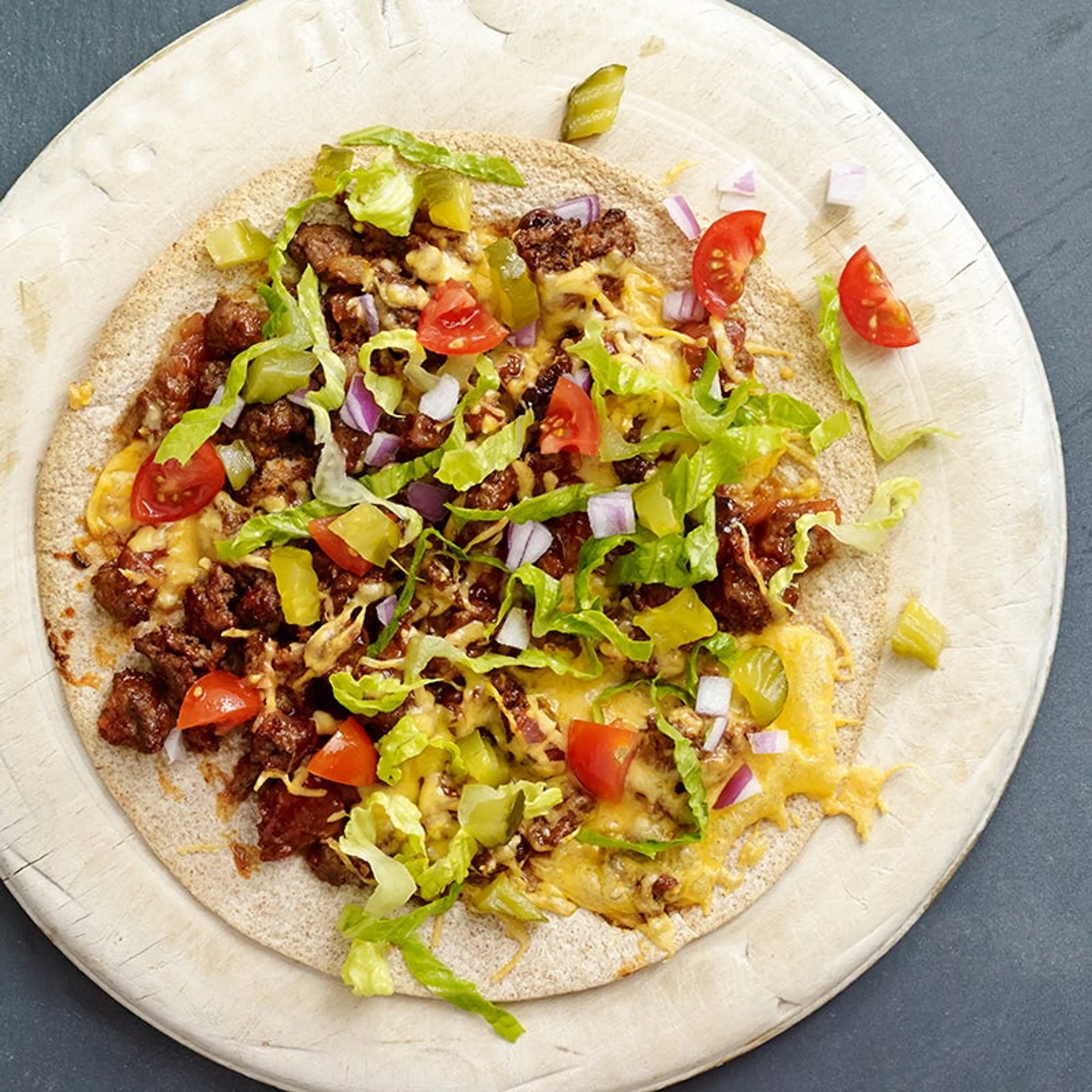 Cheeseburger Tortilla Pizza - WW