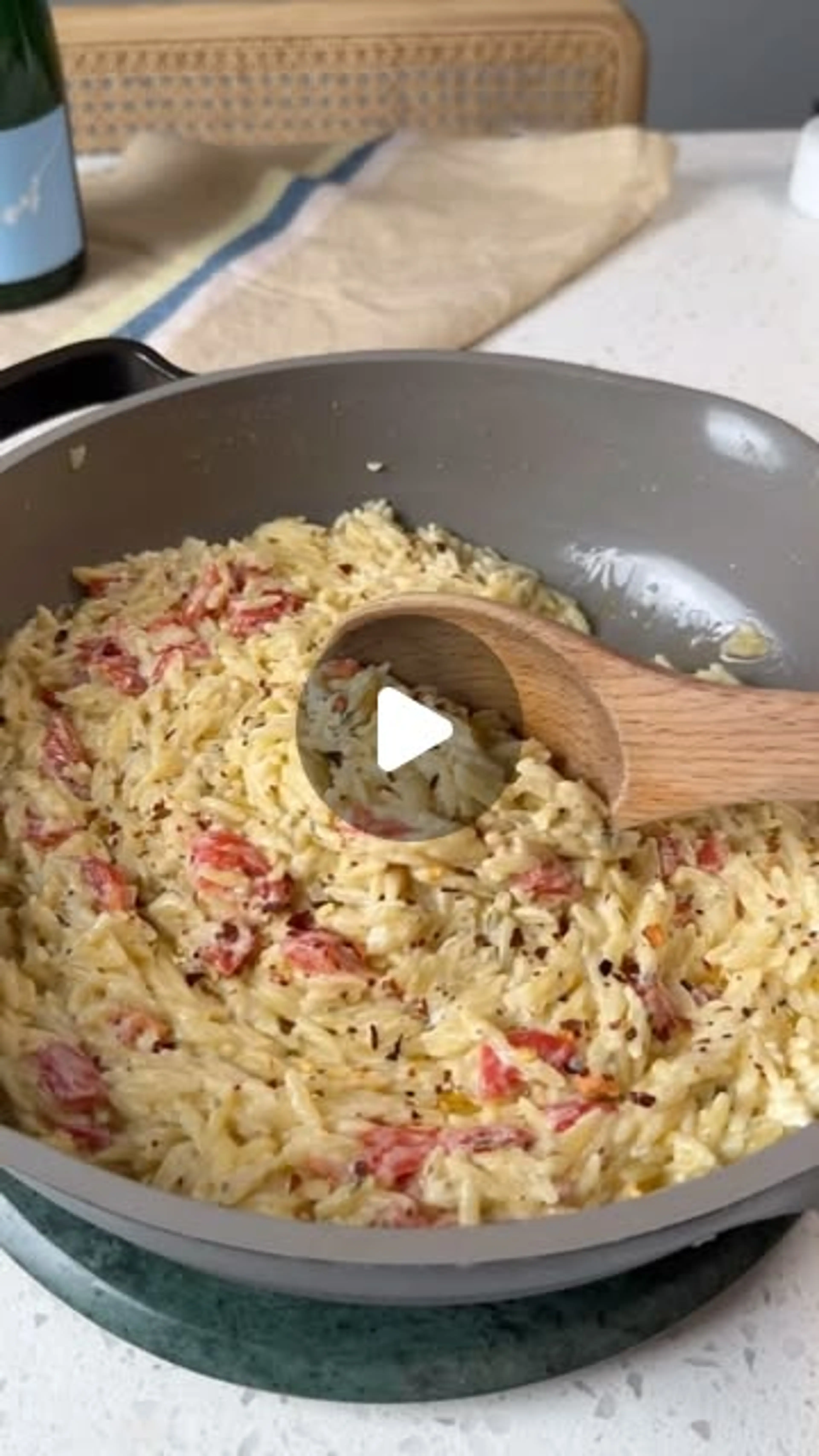 Boursin Orzo with Roasted Red Peppers