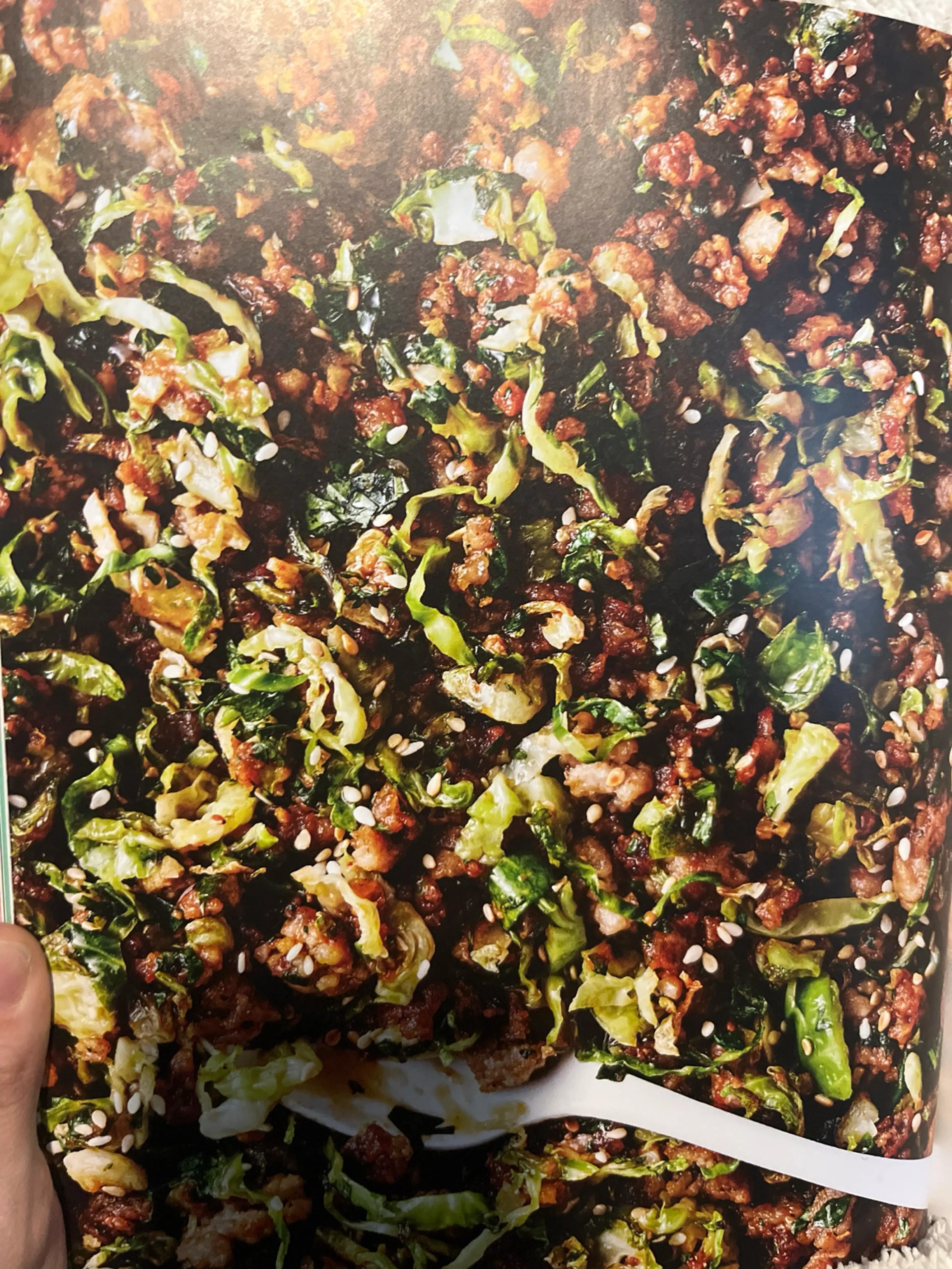 PEANUTTY PORK & BRUSSELS