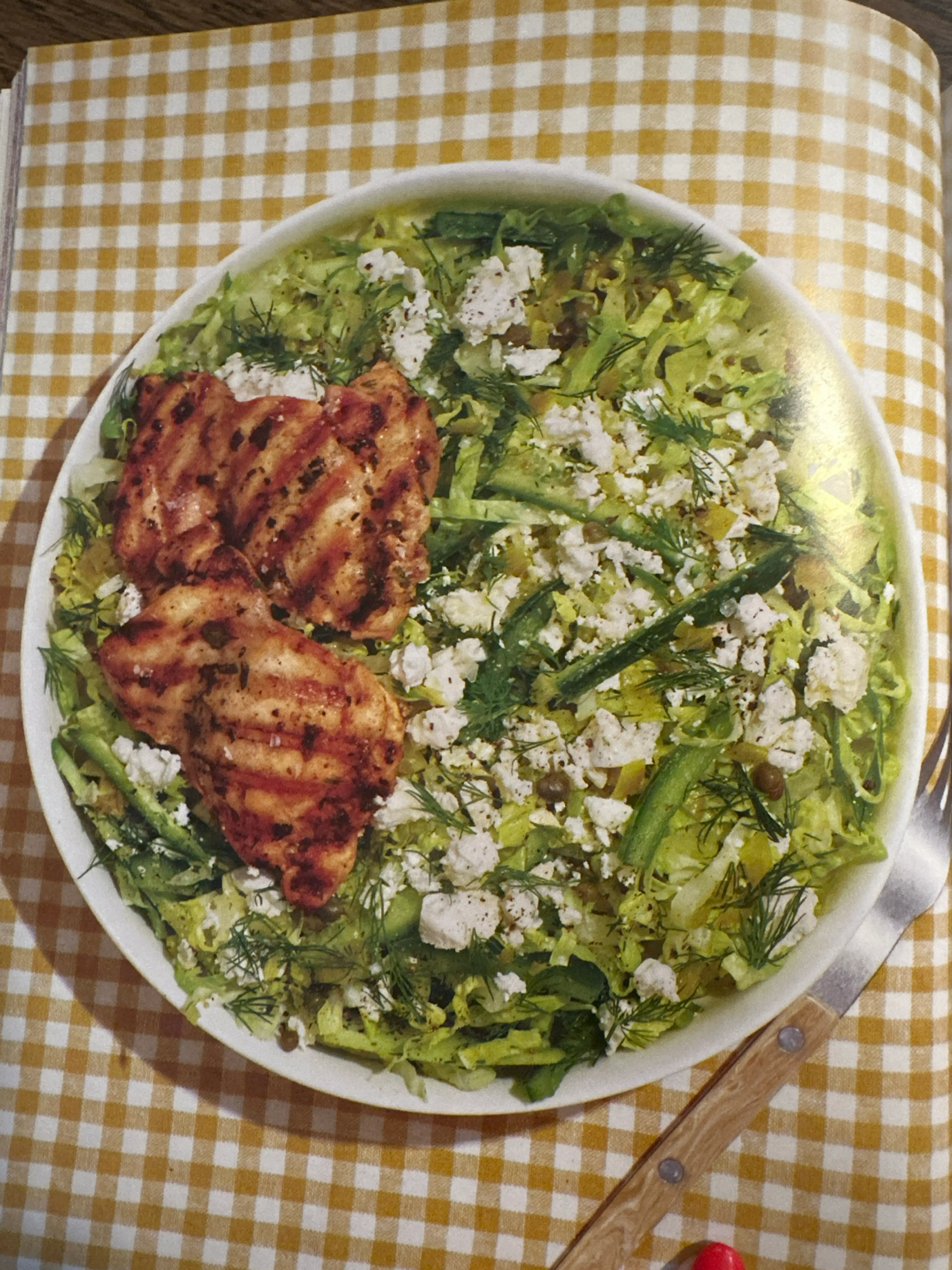 BIG FAT GREEK SALAD WITH SOUVLAKI-ISH CHICKEN