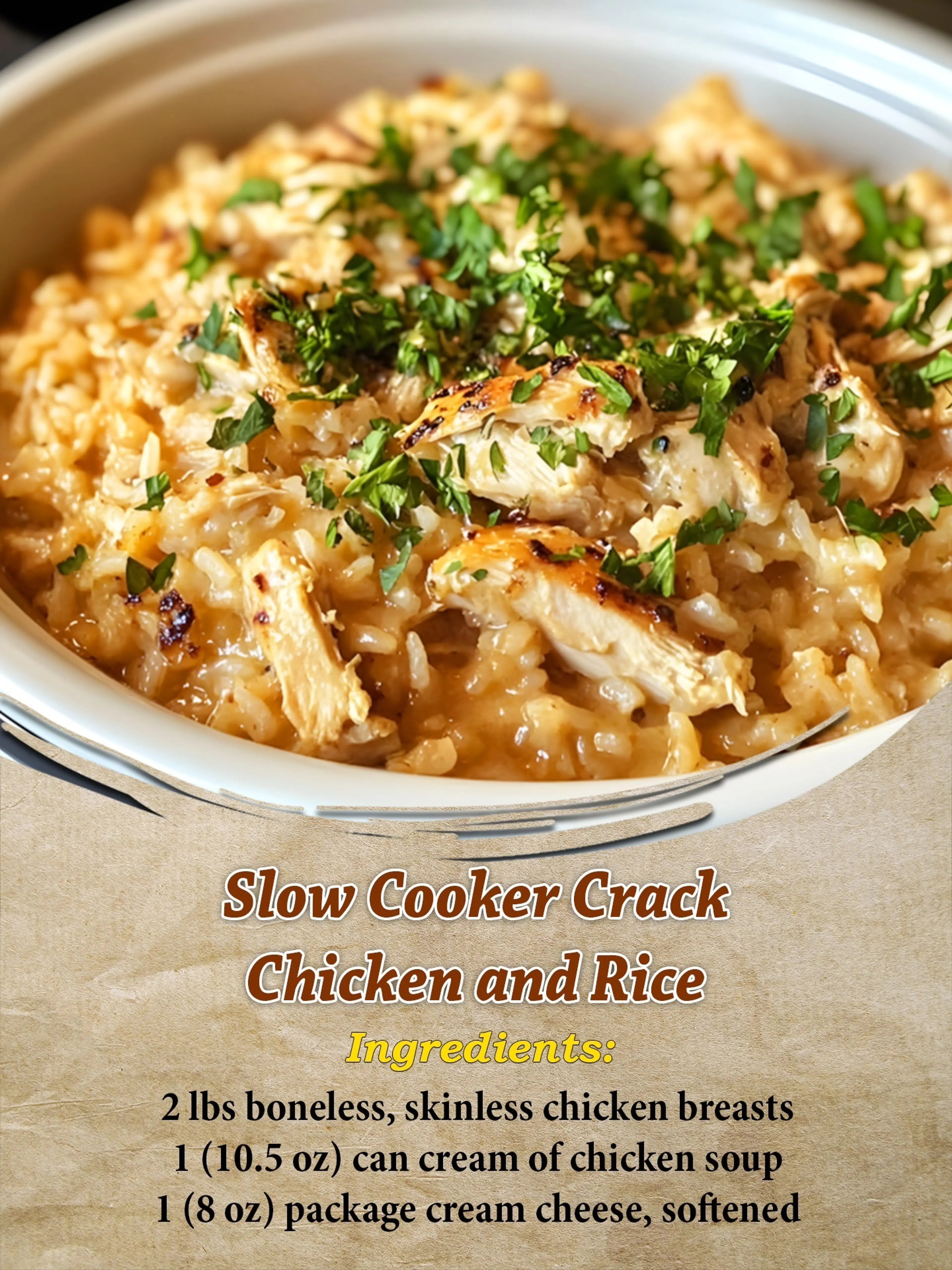 Slow Cooker Crack Chicken and Rice