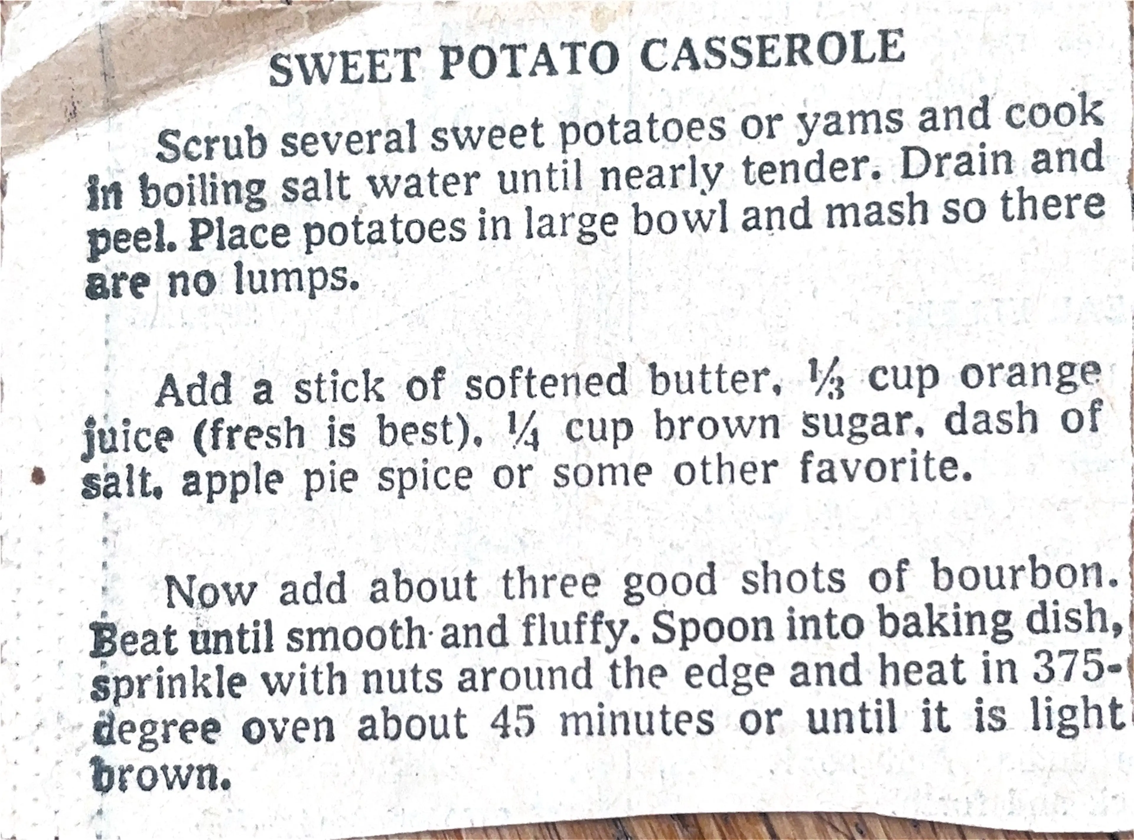 Sweet Potato Casserole