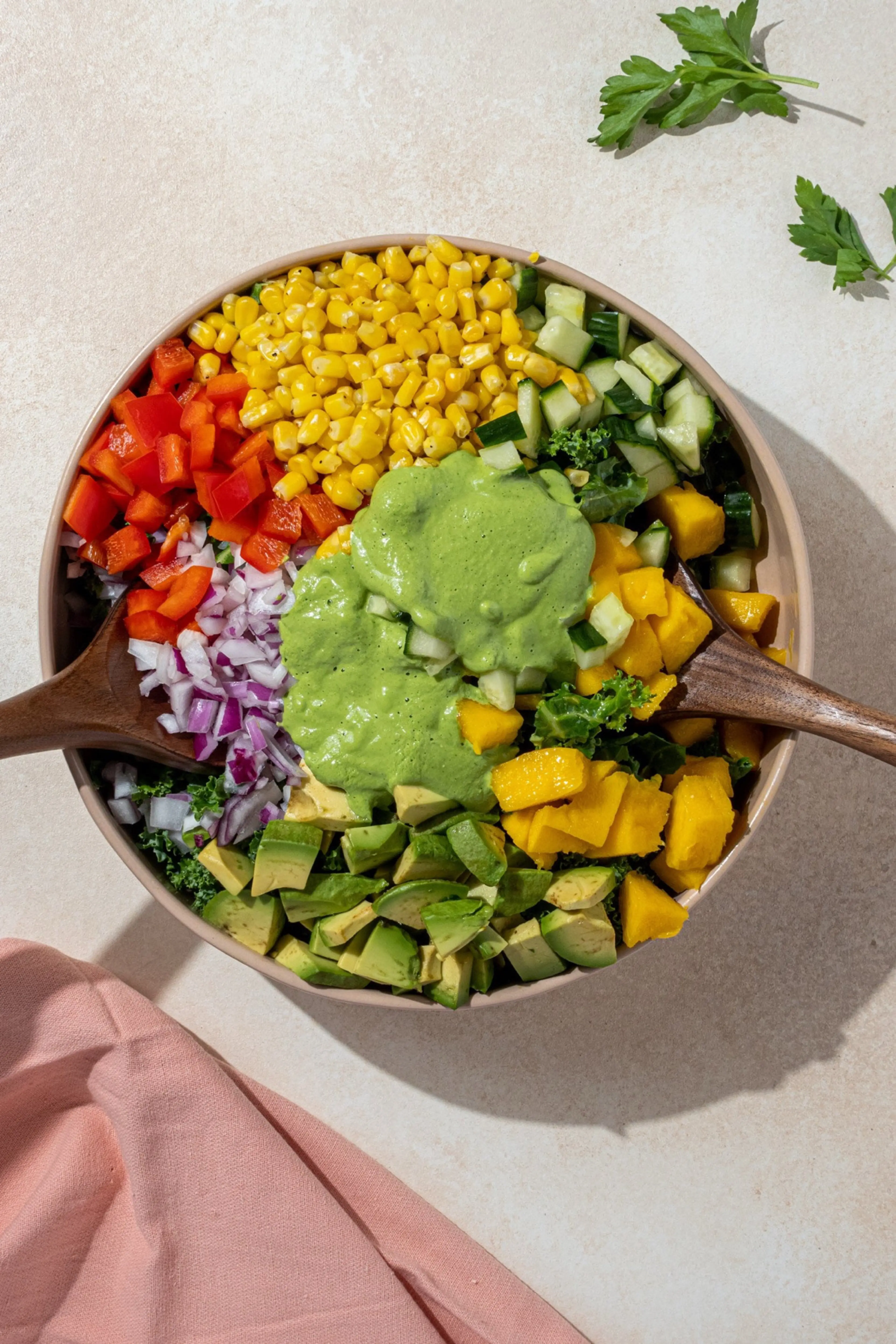 Mango Mama Salad (with creamy cilantro dressing!)