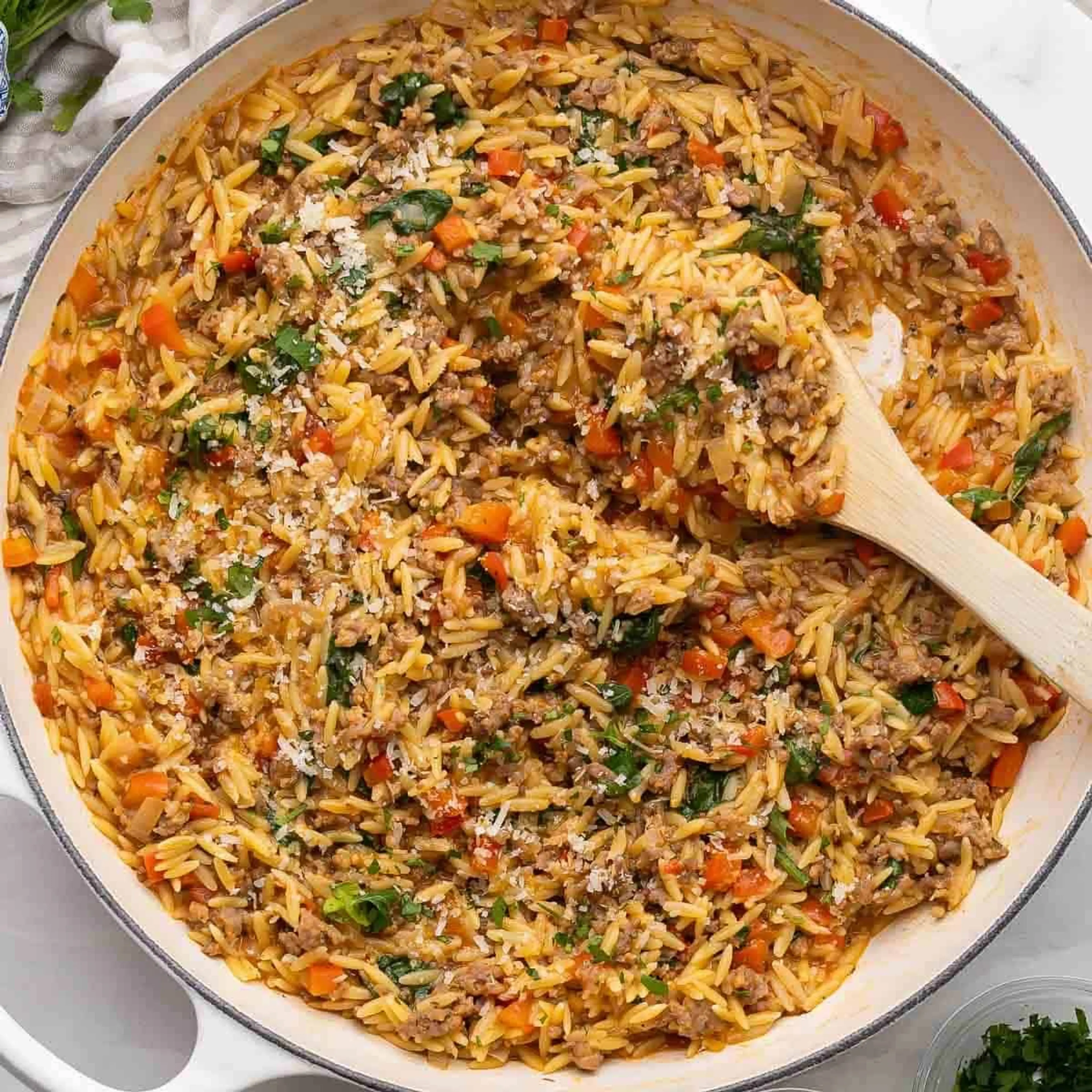 Italian Sausage Orzo Pasta
