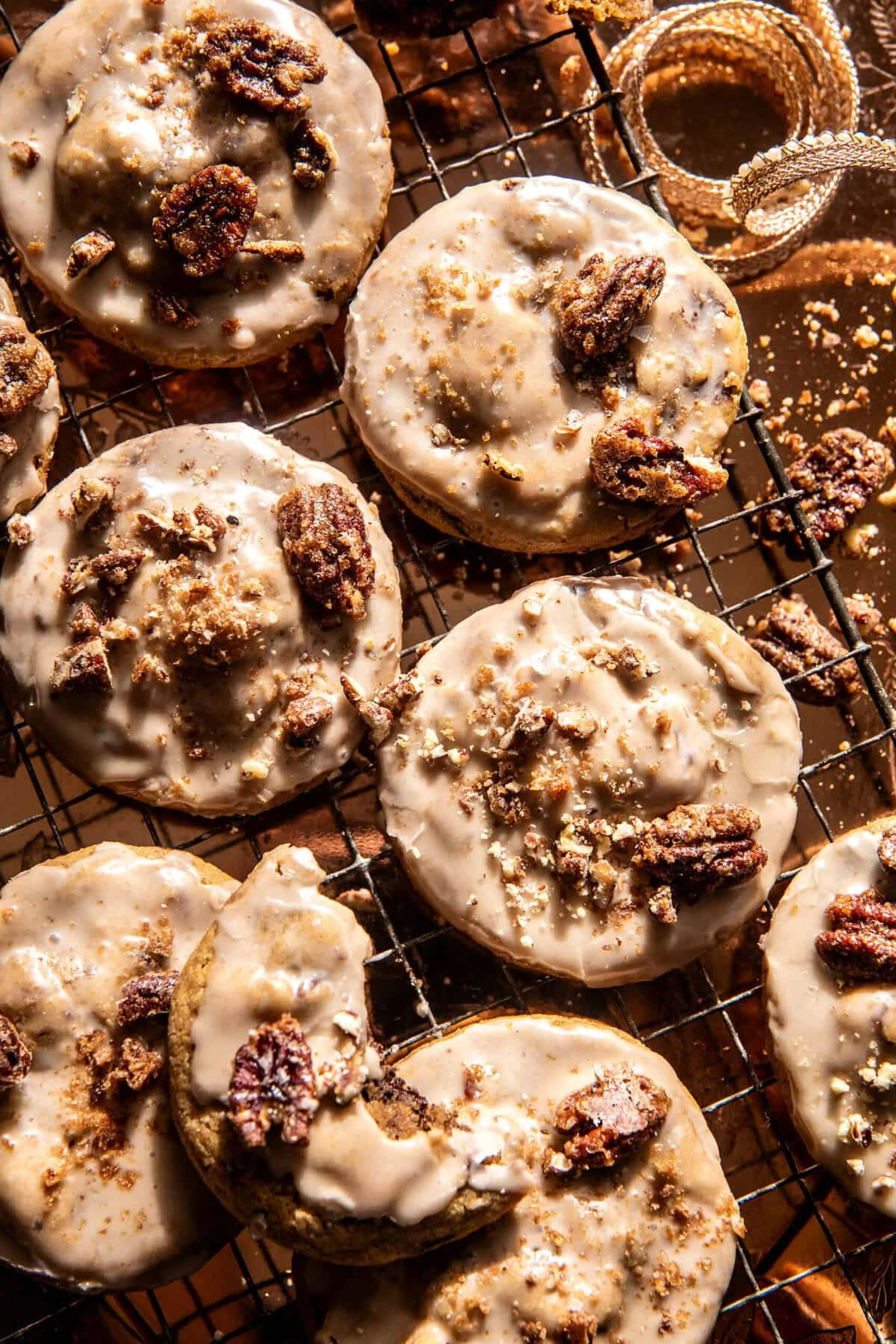 Frosted Butter Pecan Cookies