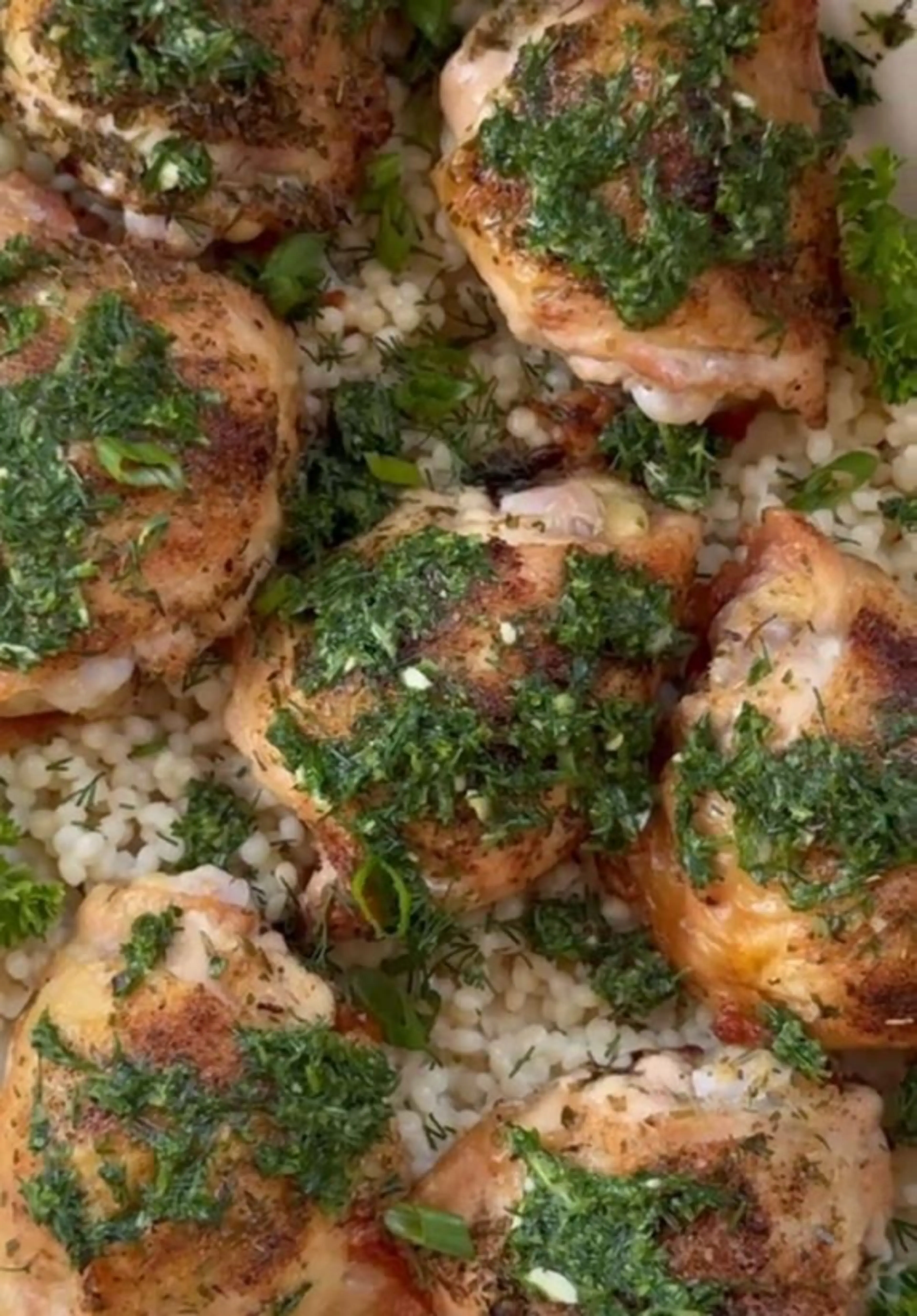 Crispy Oven Roasted Chicken with Spring Herbs