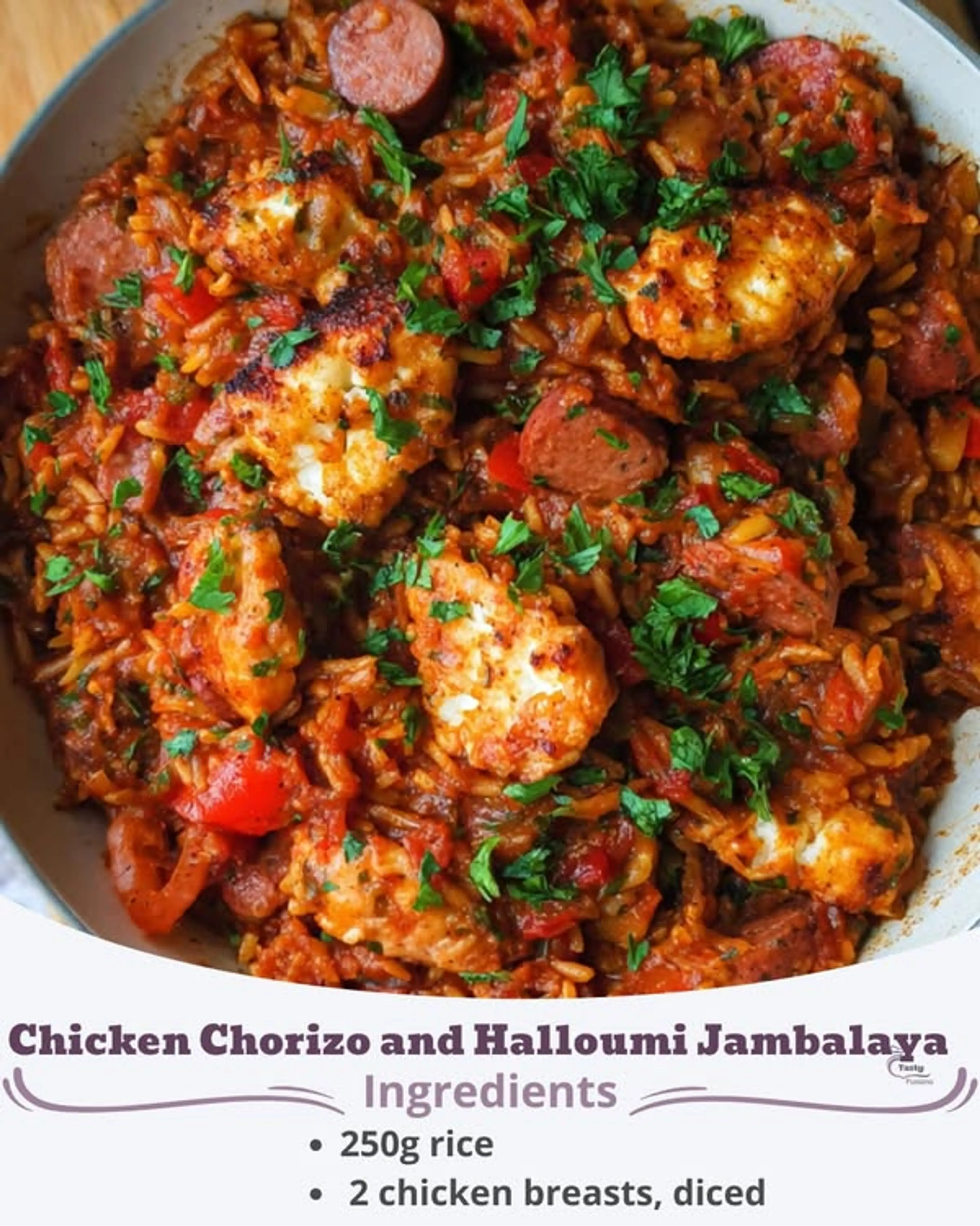 Chicken Chorizo and Halloumi Jambalaya