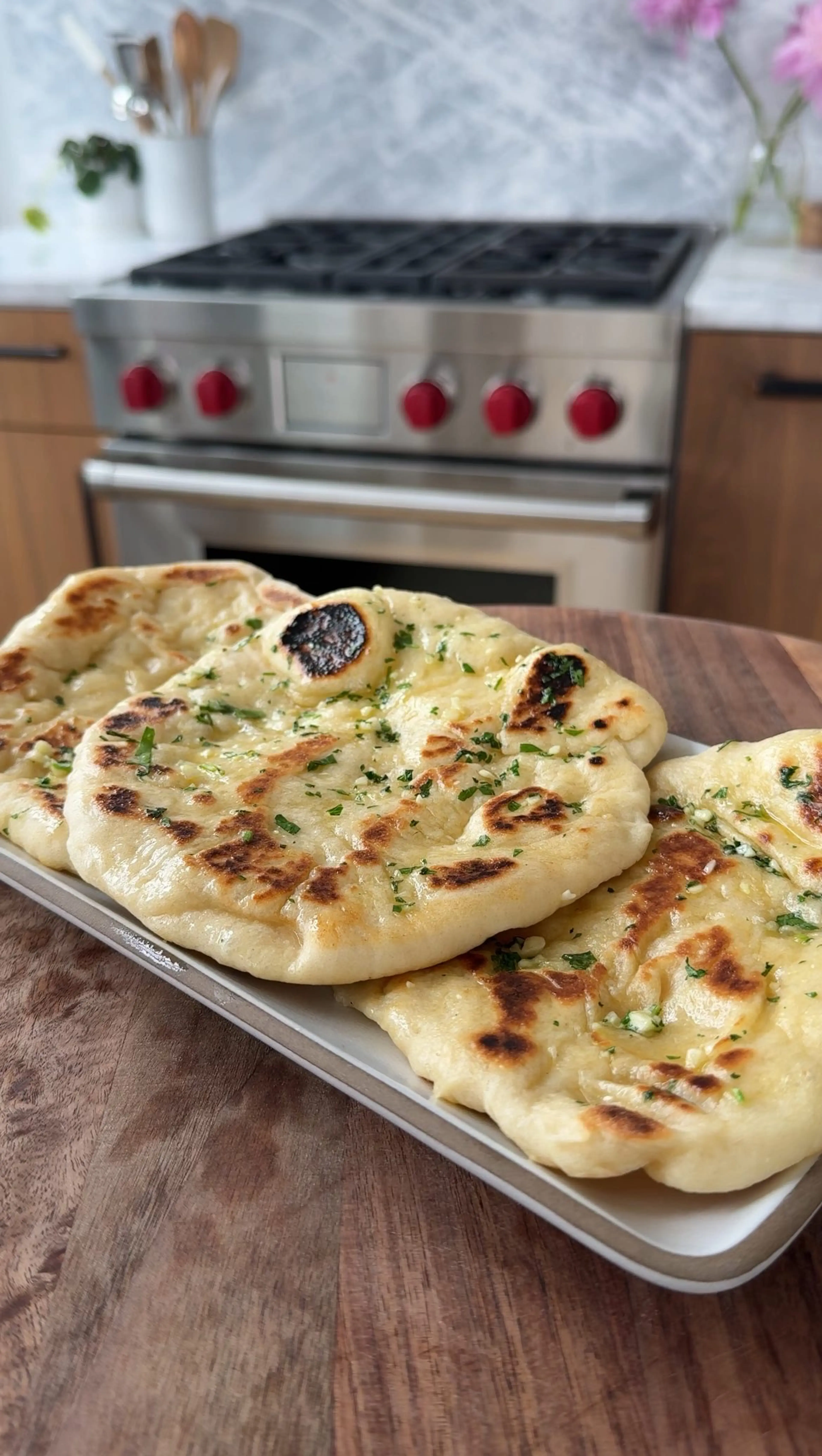 Homemade Pita with Garlic Butter