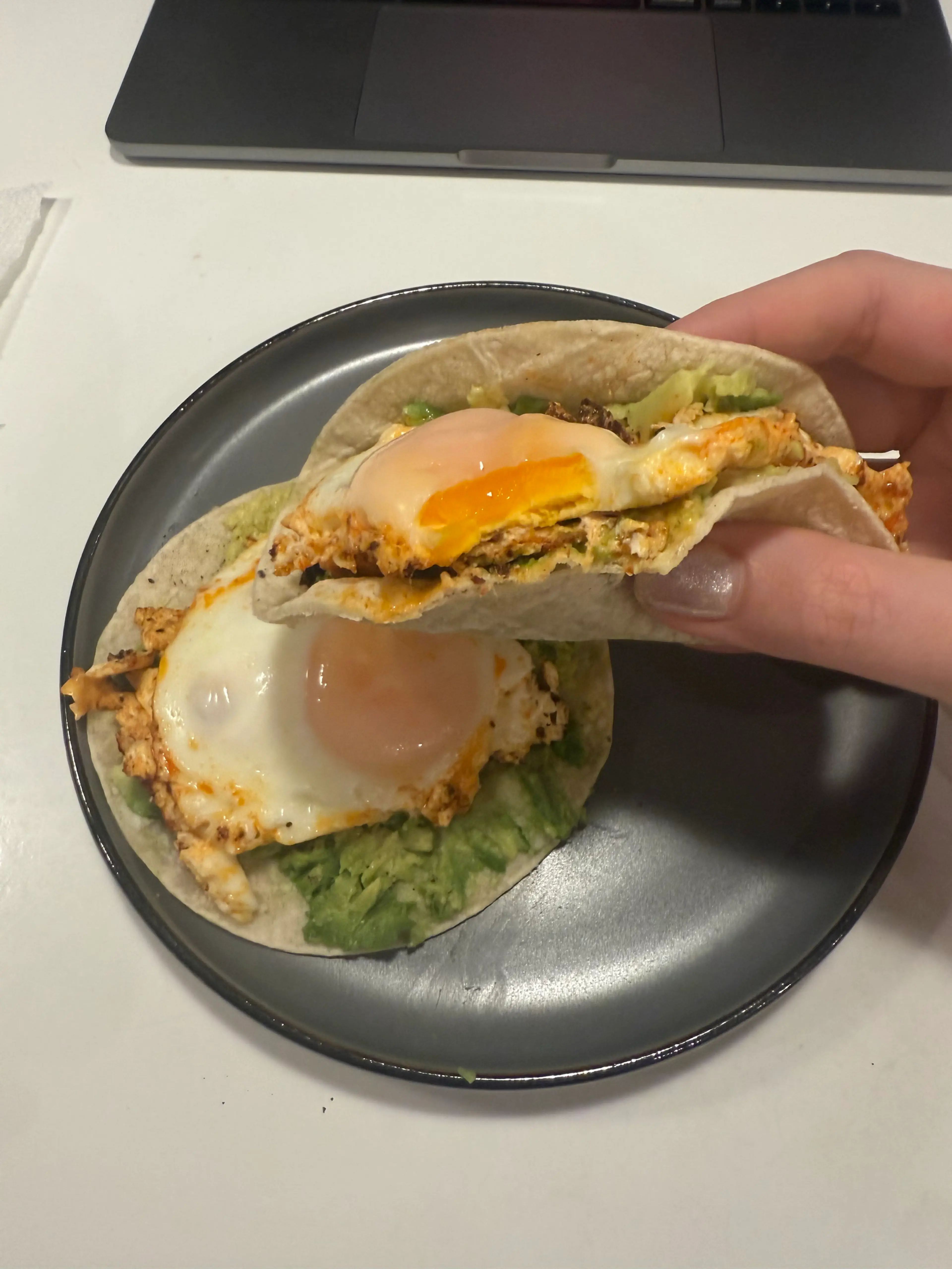 Chili Crisp Feta Egg Taco