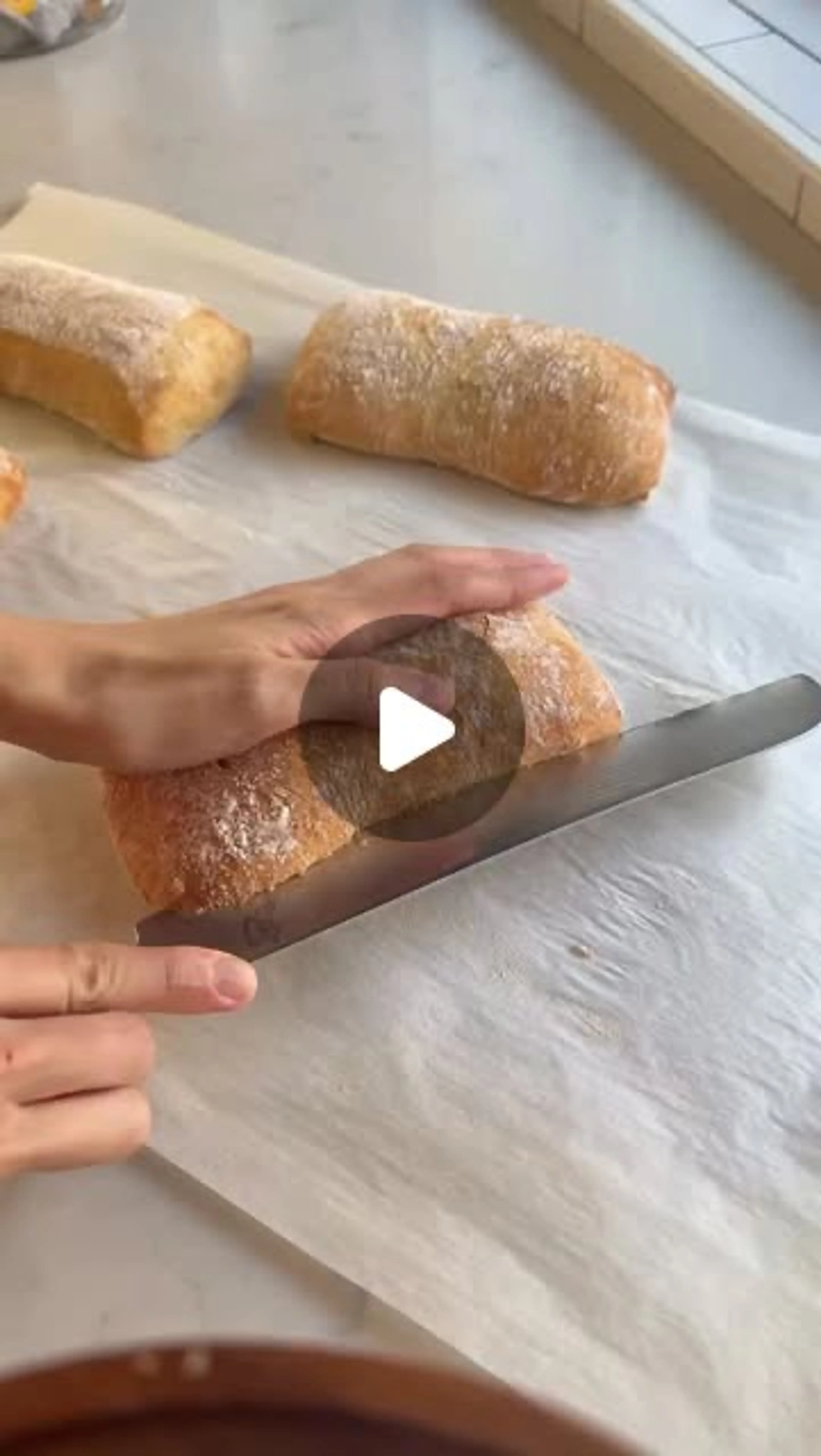 Homemade Ciabatta Sandwich Rolls