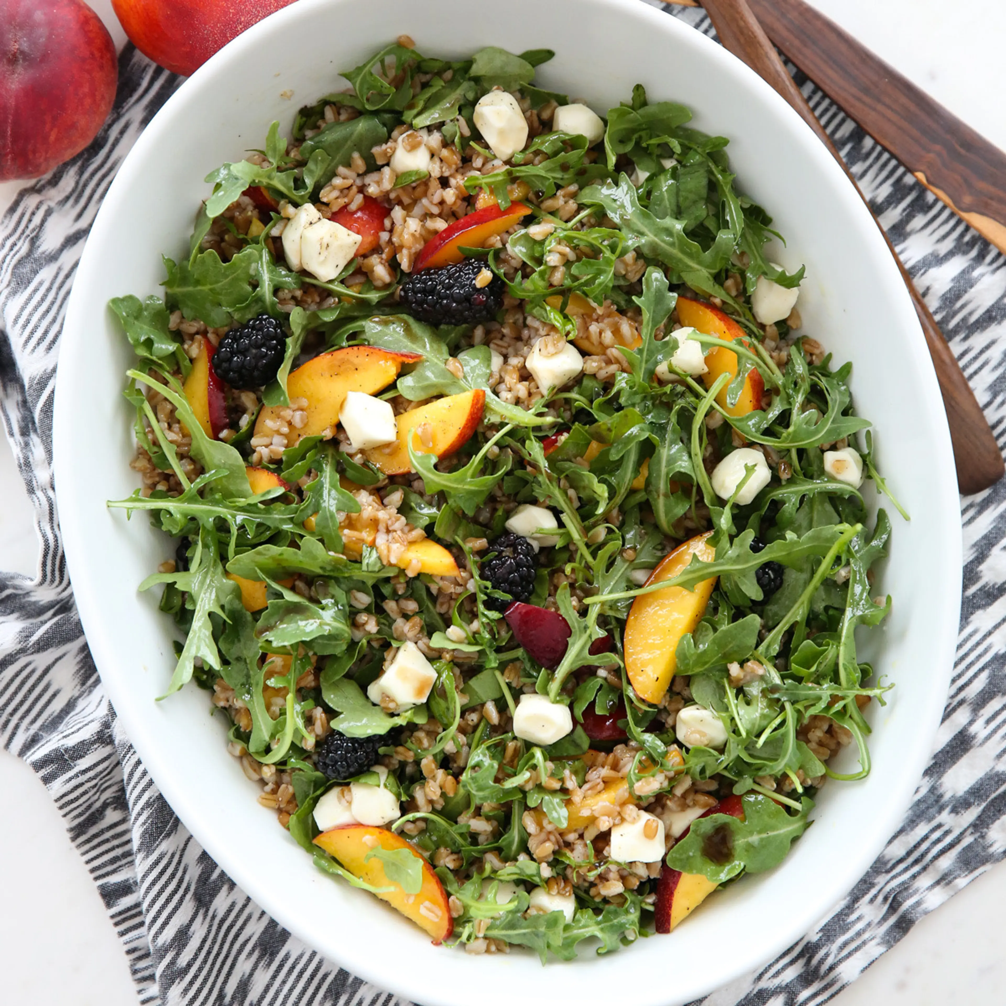 Peach and Arugula Farro Salad