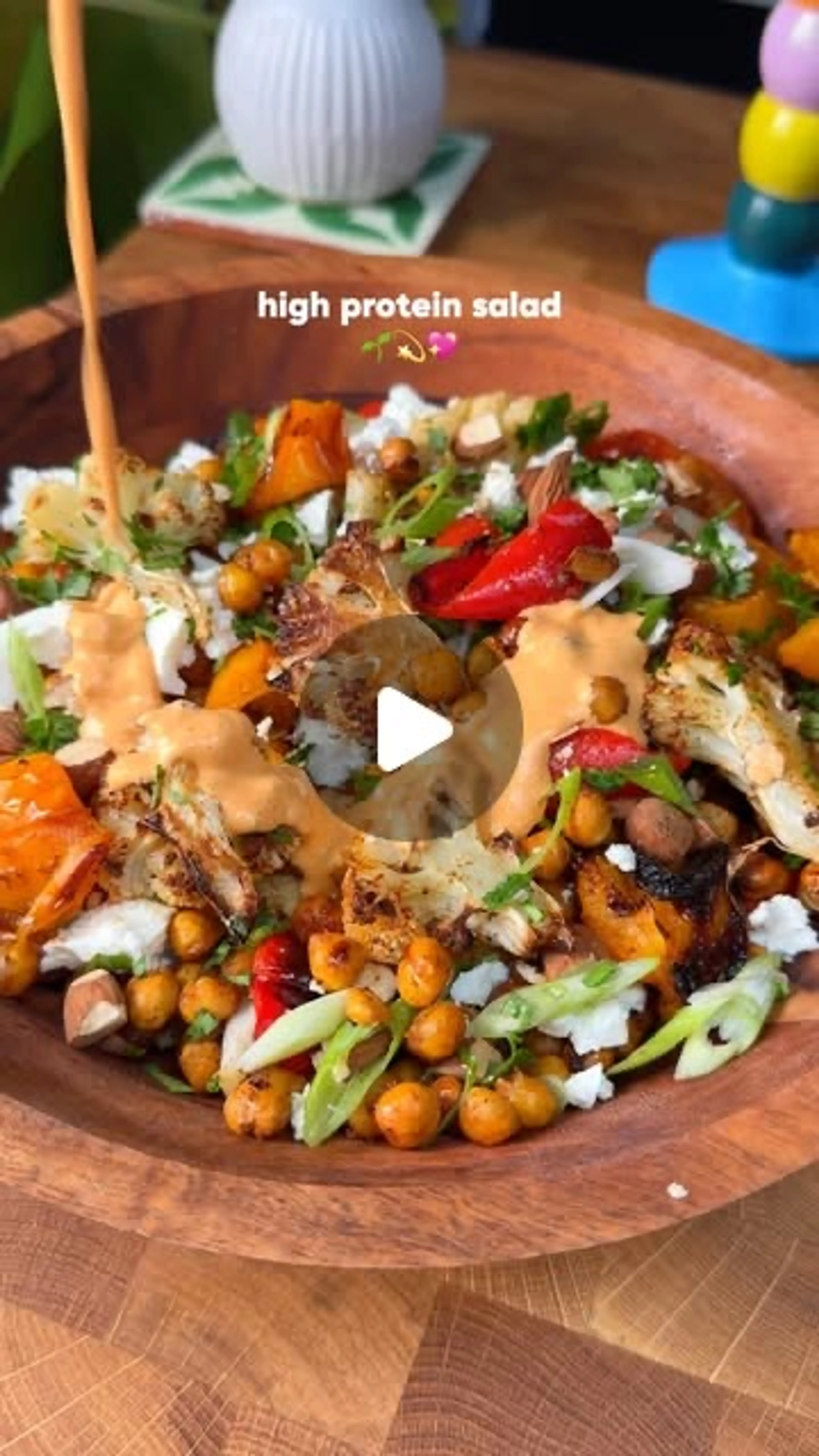 31.7g Protein Per Serving! Cauliflower Feta Salad