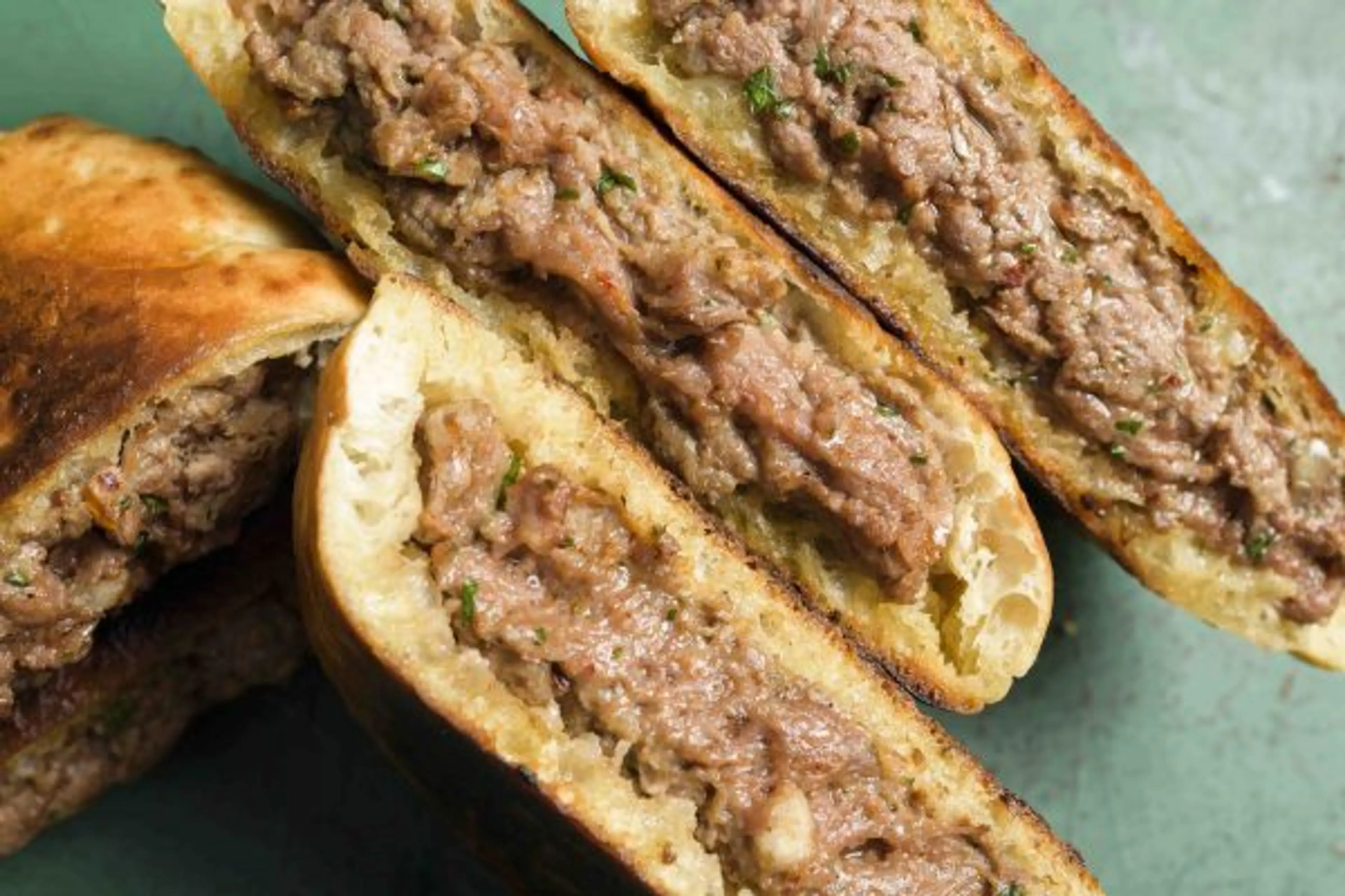 Pan-Fried Beef-Filled Pita