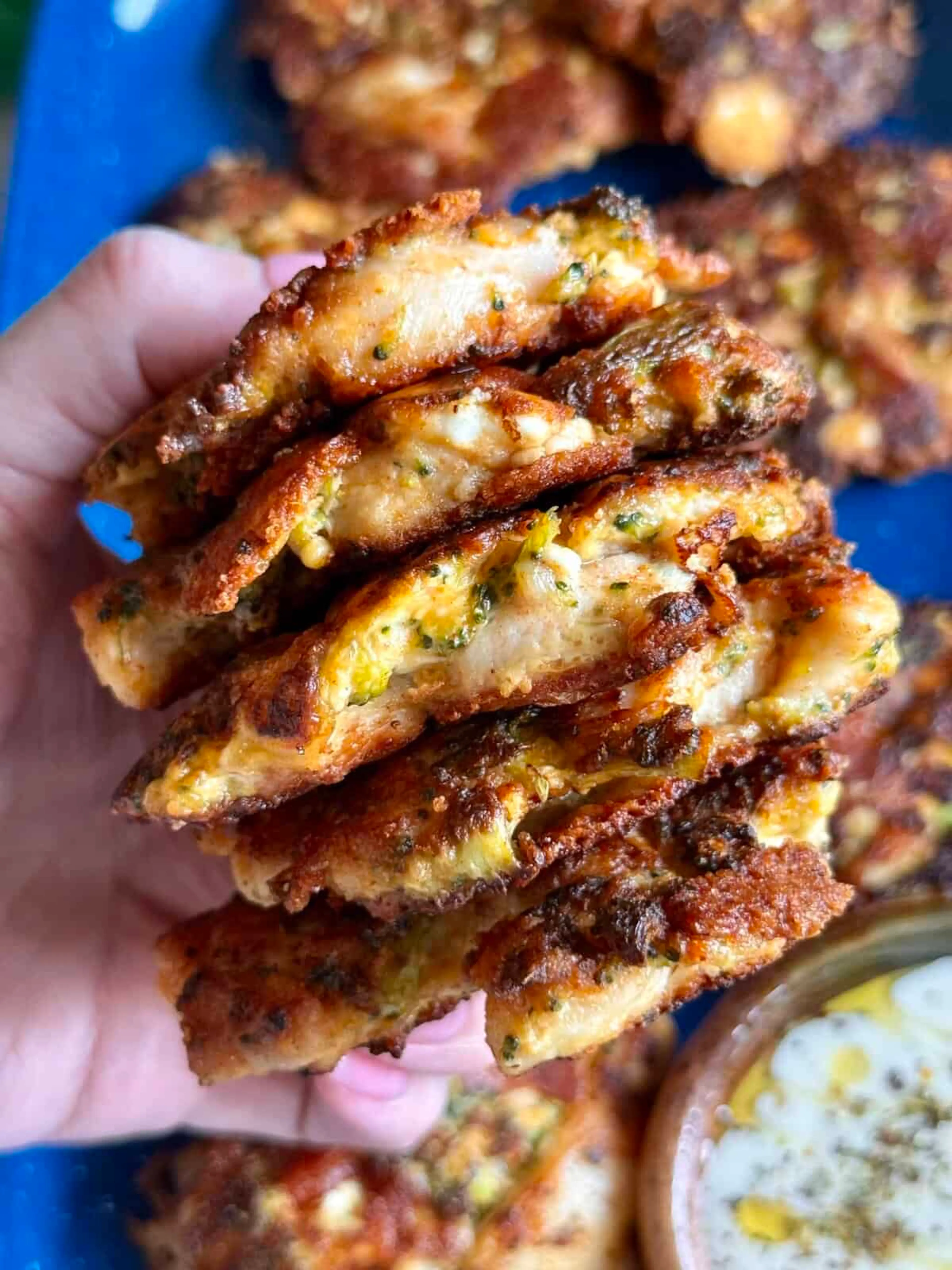 5 Ingredient Chicken Broccoli Feta Fritters (Low Carb)