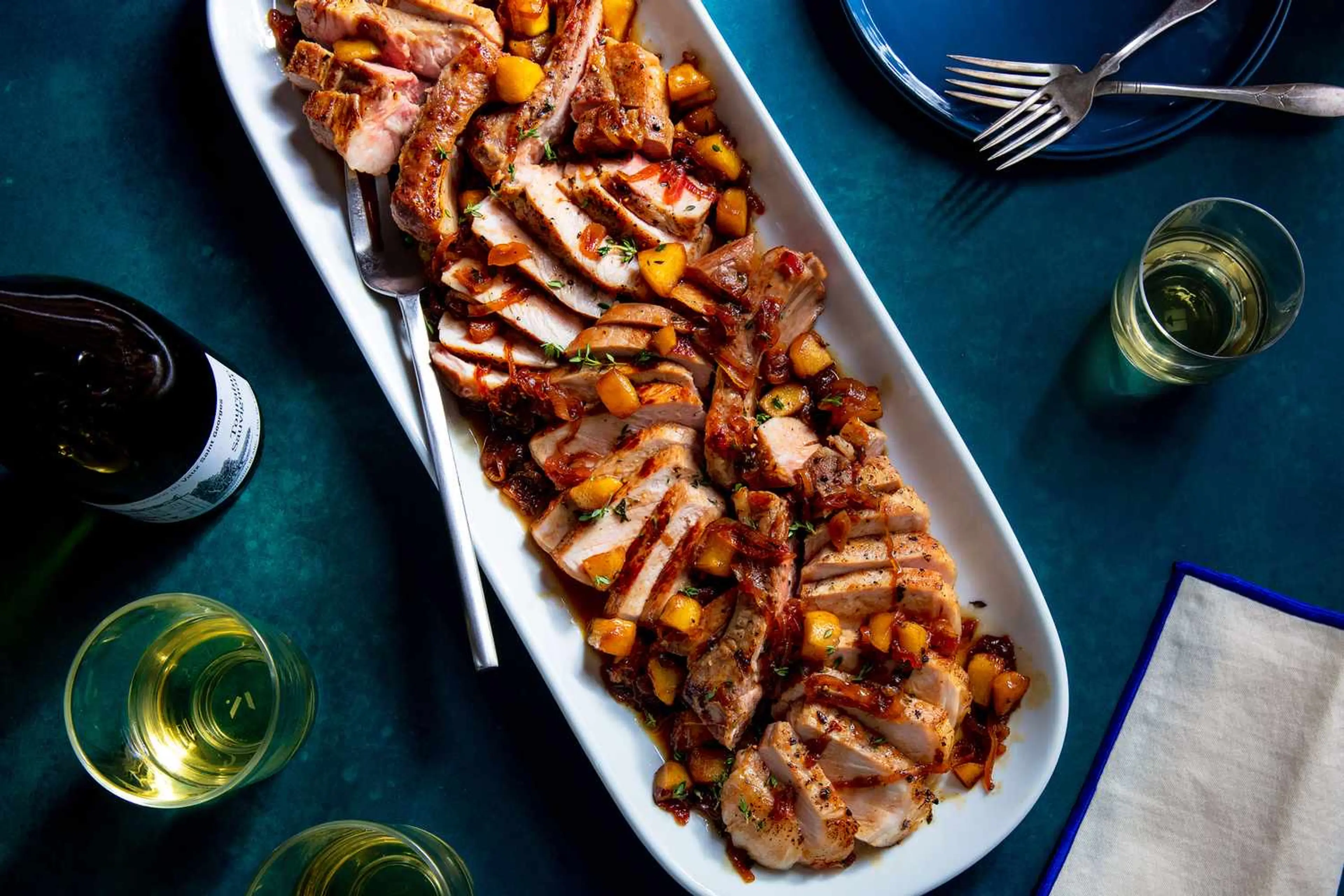 Reverse-Seared Pork Chops with Apple Cider Pan Sauce