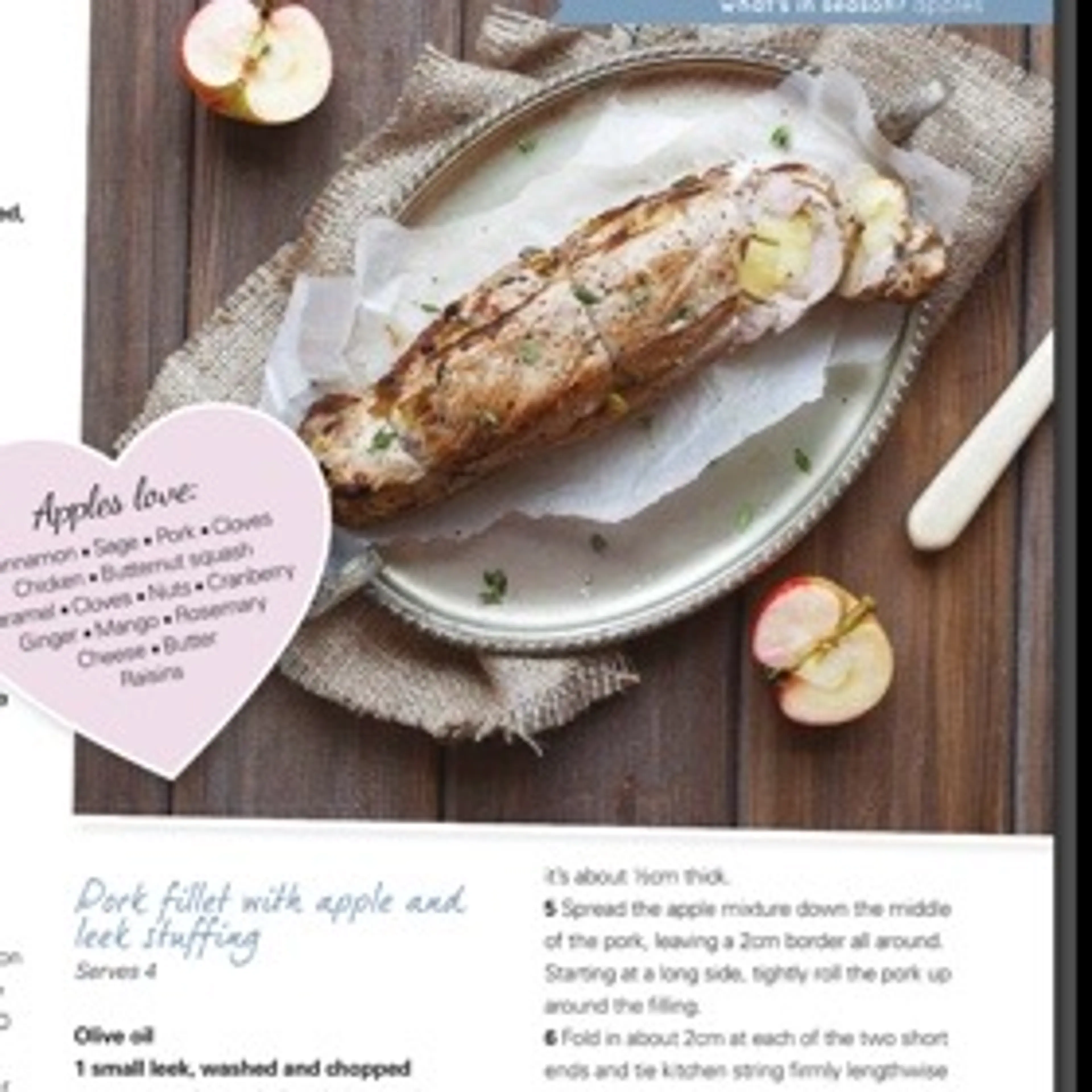 Pork Fillet With Apple & Leek Stuffing