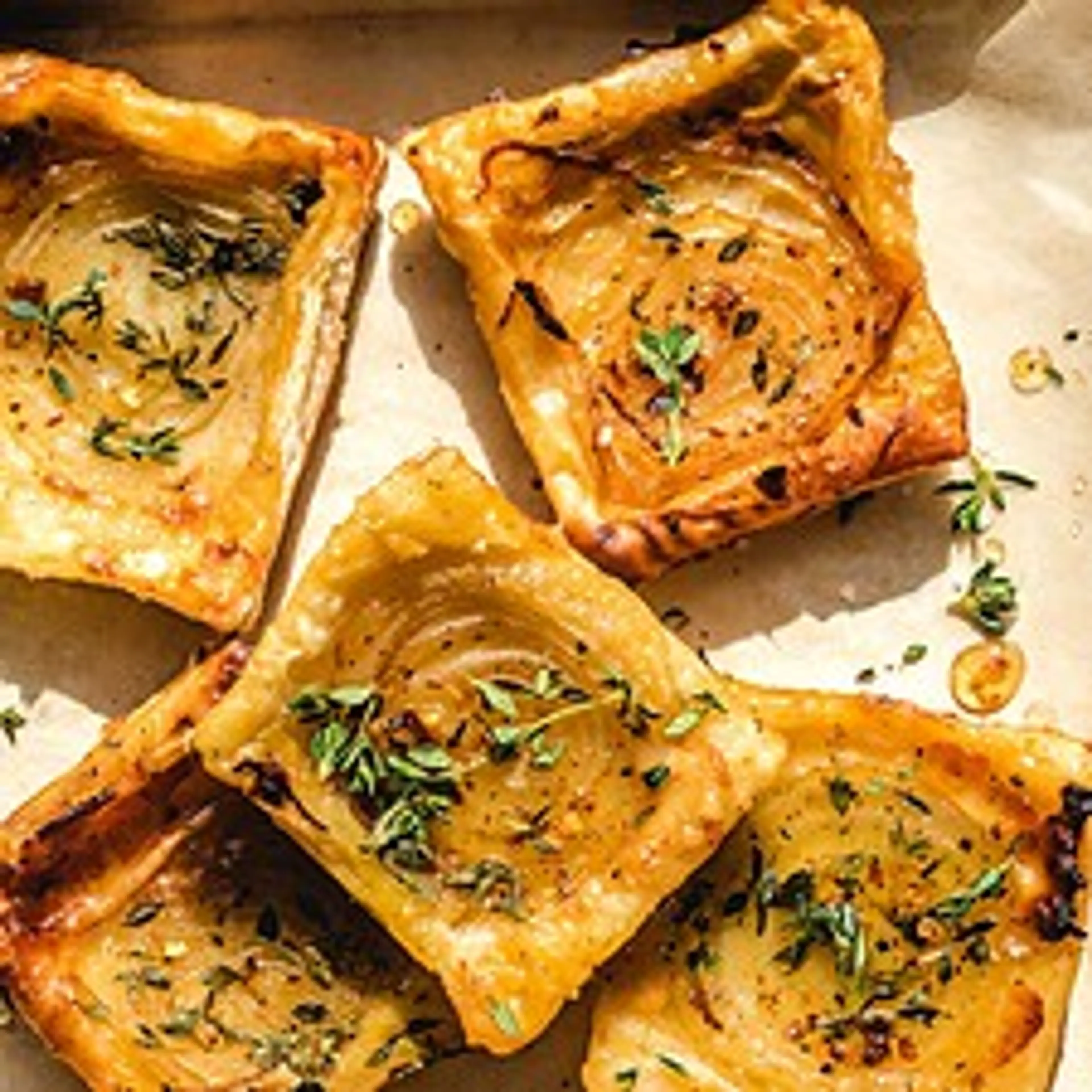 Upside-Down Onion and Gruyere Tarts