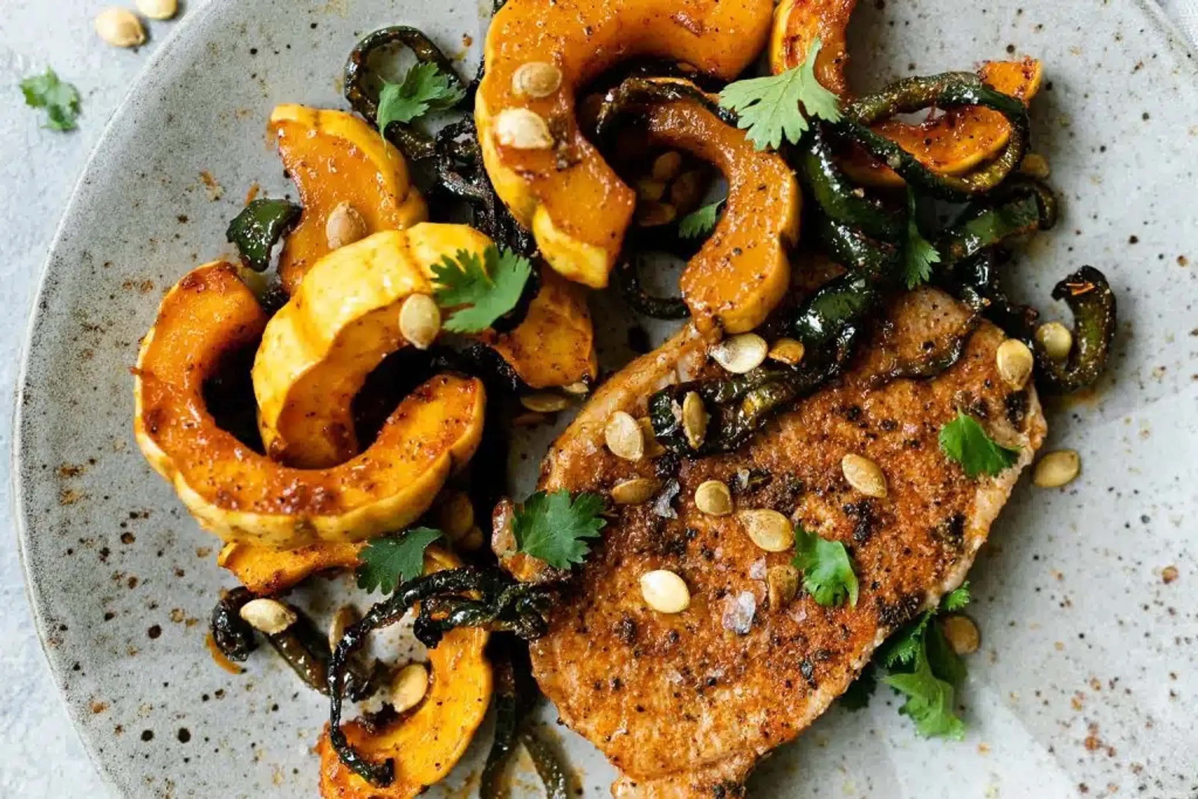 Pork Chops With Delicata Squash
