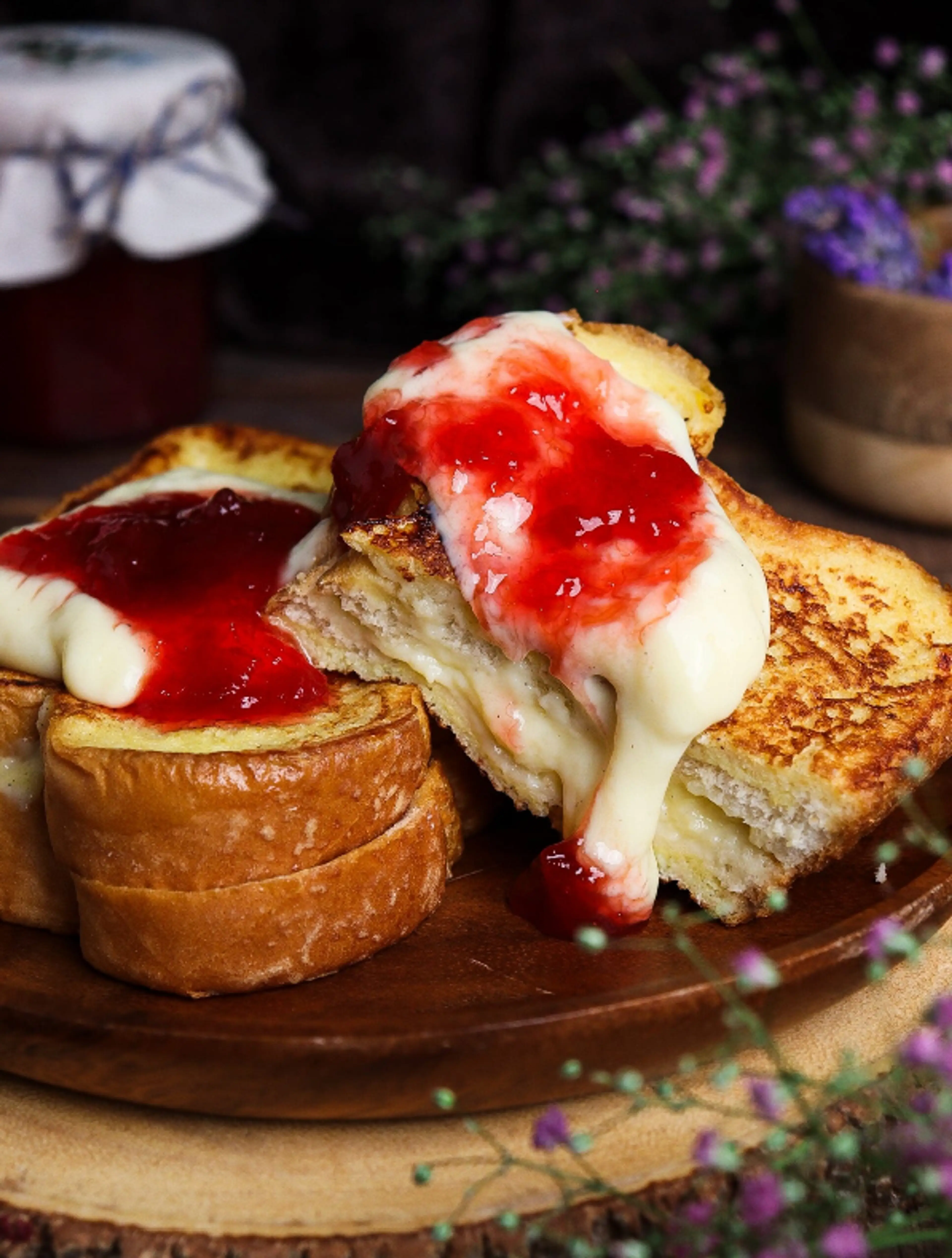 Rhubarb Custard French Toast