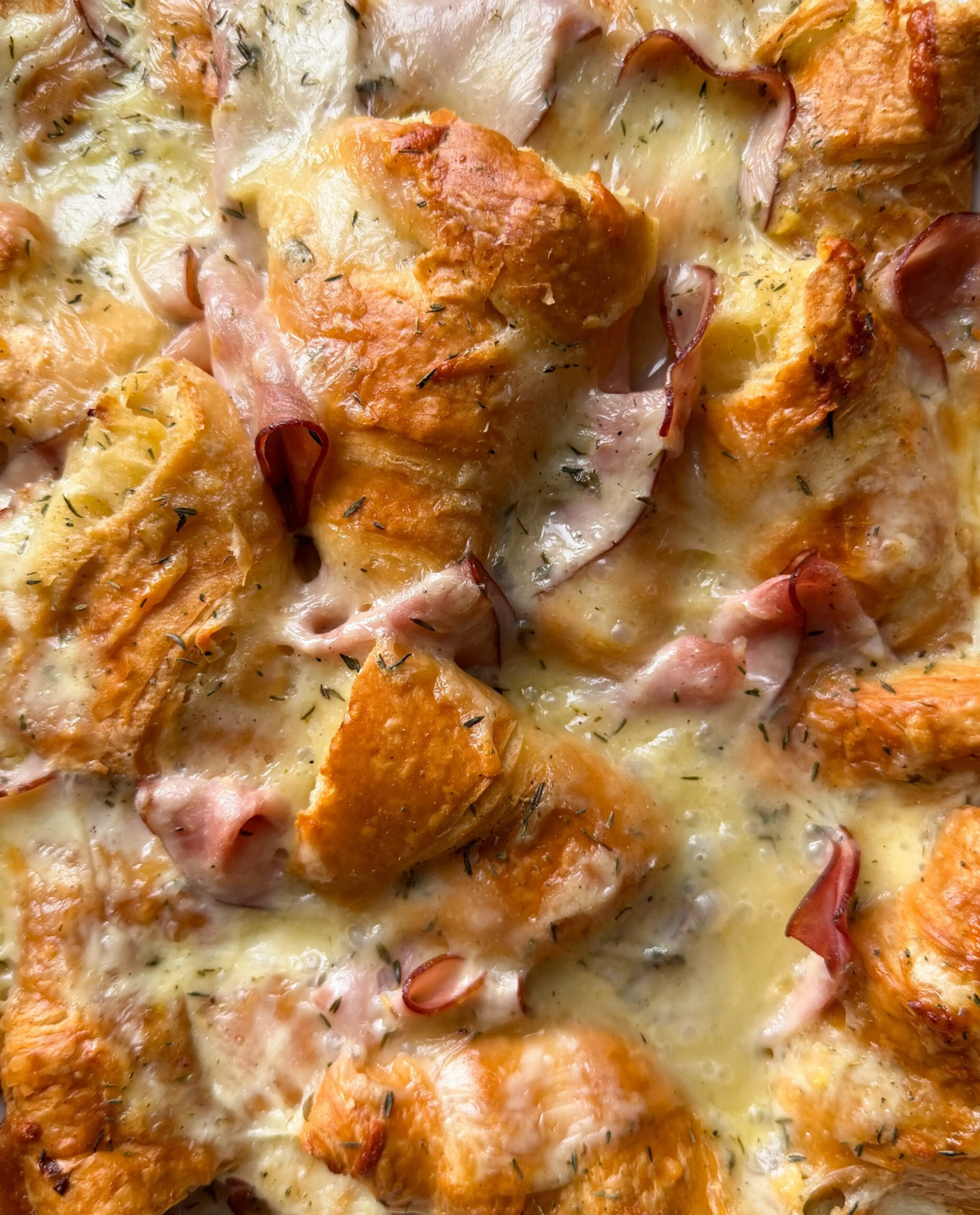 Ham and Cheese Croissant Bake
