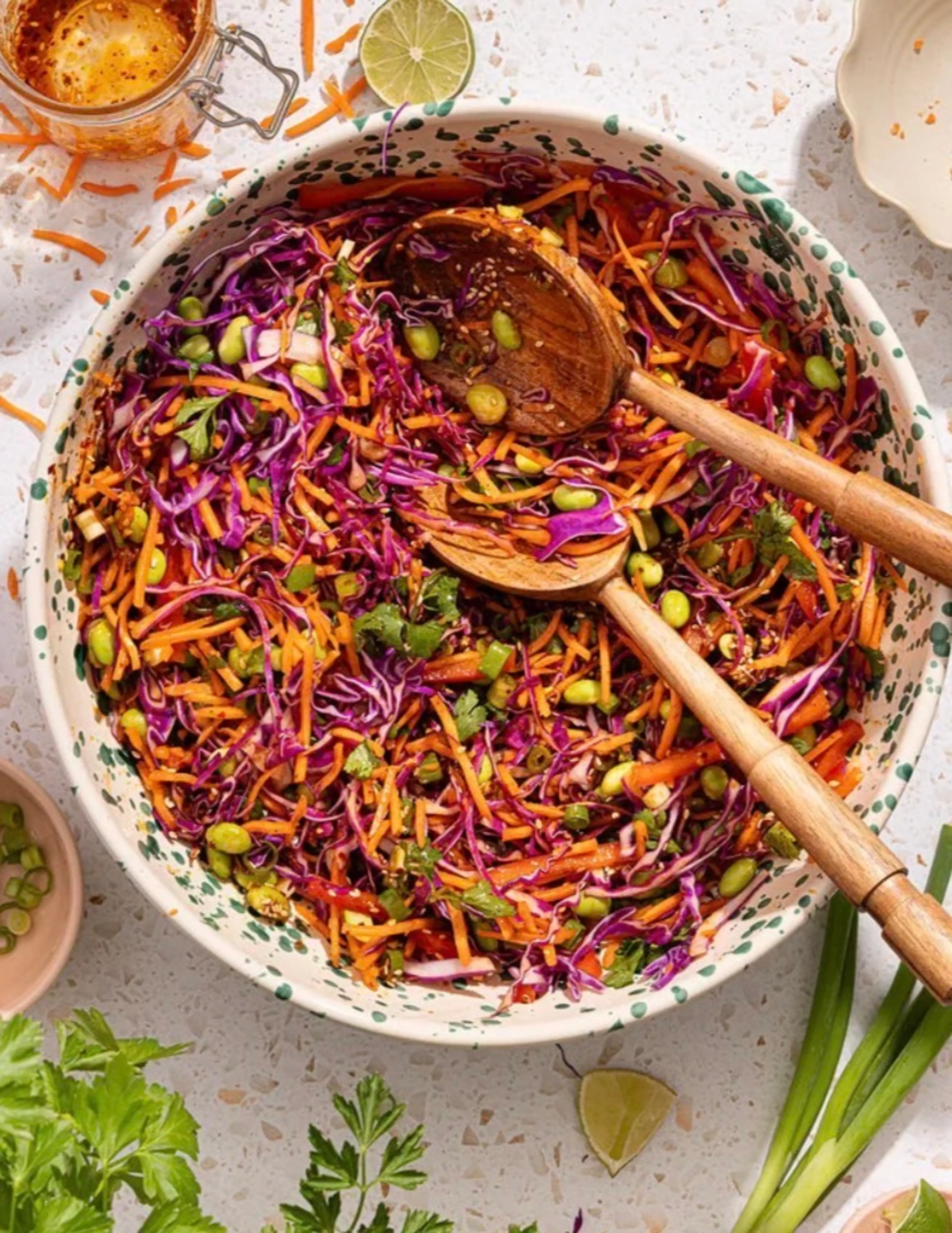 Sesame Edamame Chili Crunch Salad