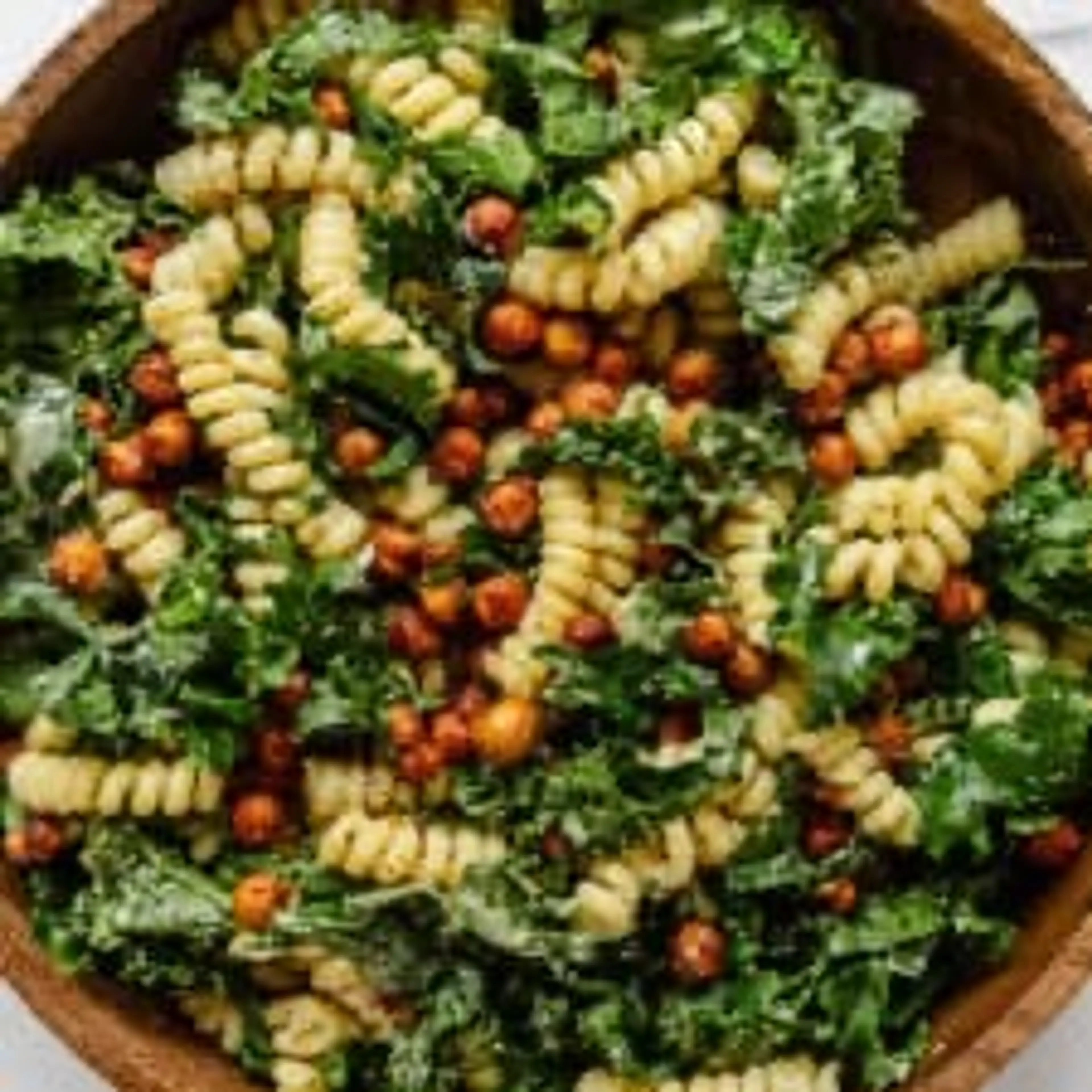 Kale Caesar Pasta Salad