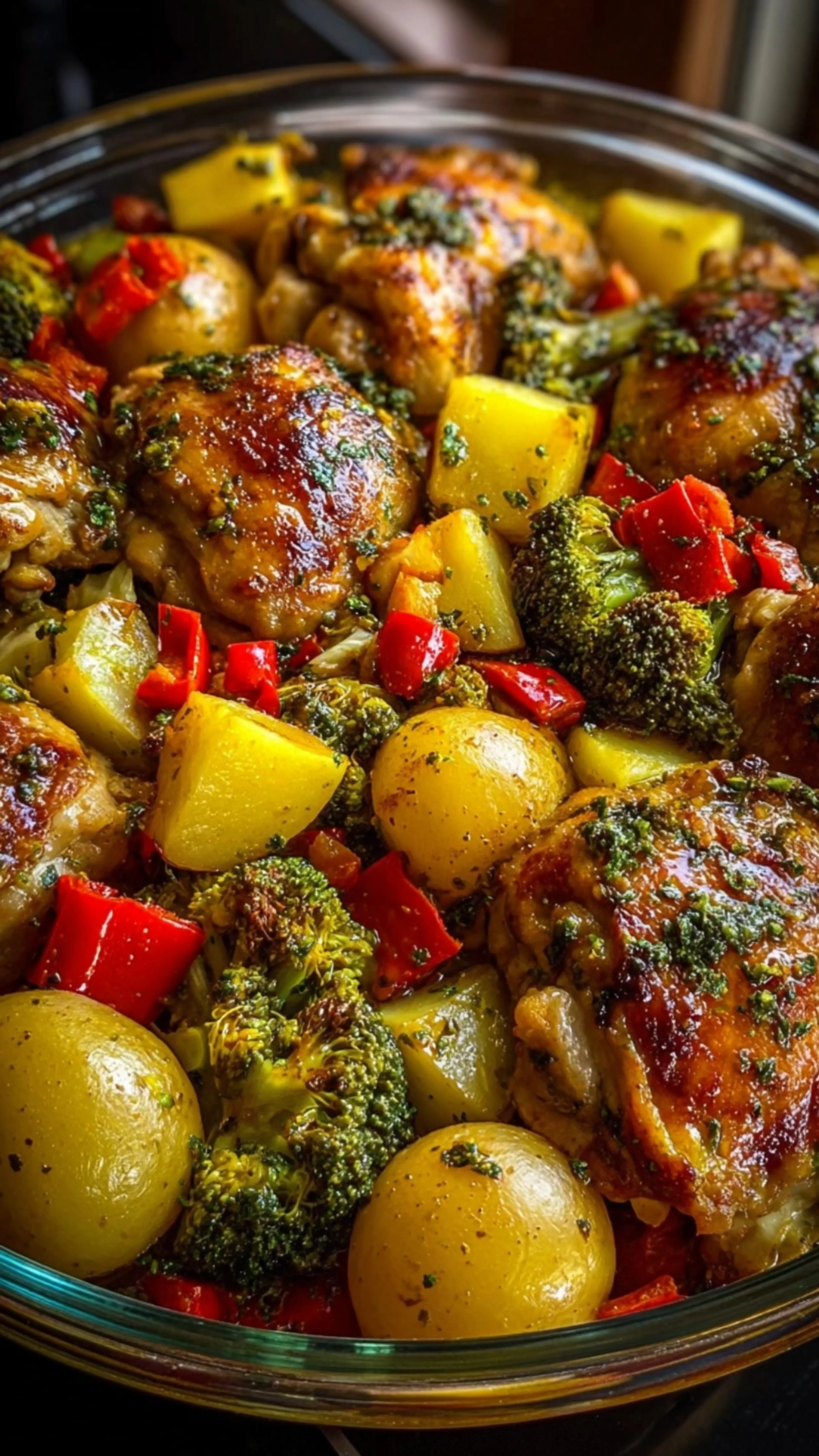 Ultimate One-pan Garlic Herb Chicken with Roasted Potatoes &