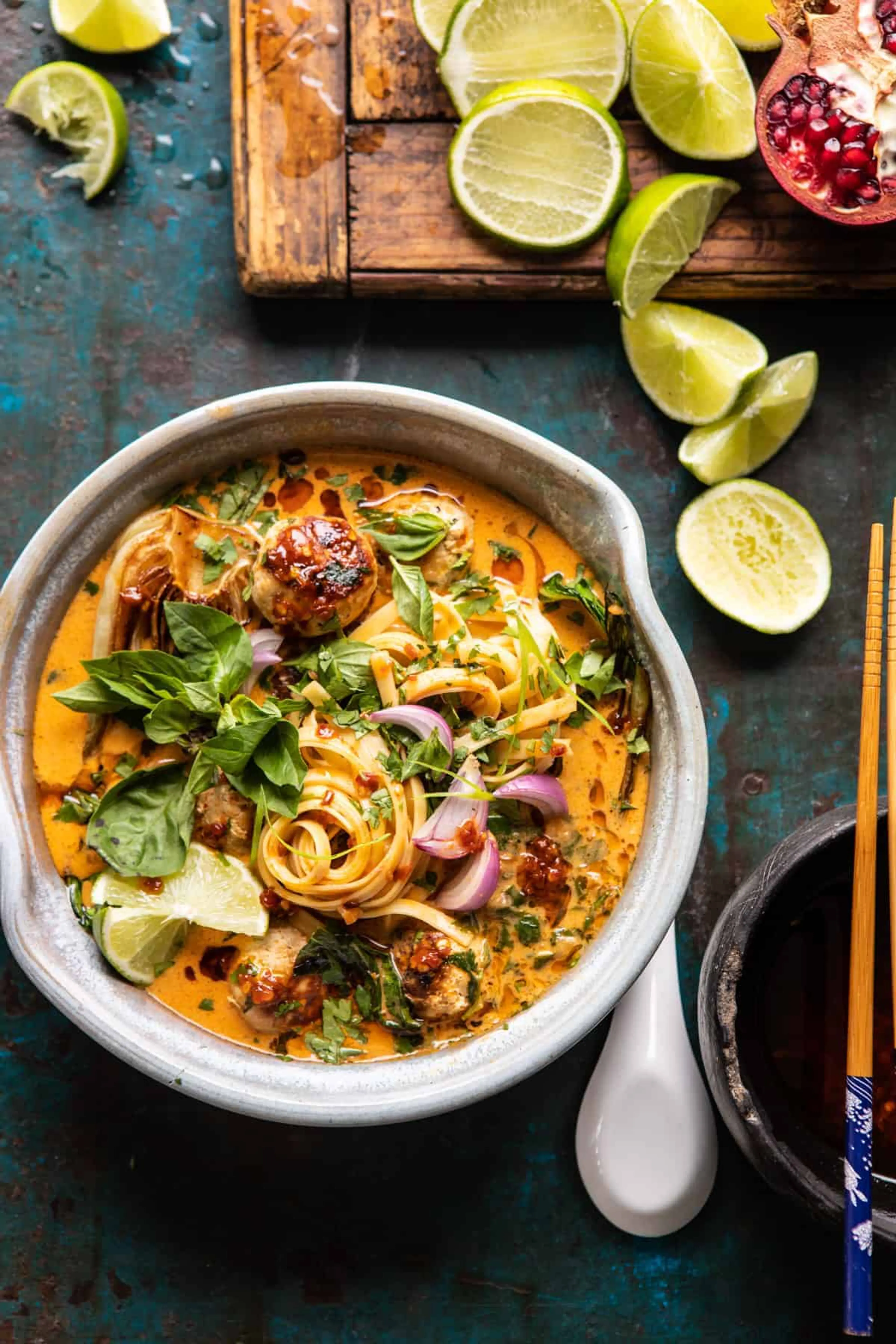 Weeknight Thai Chicken Meatball Khao Soi.