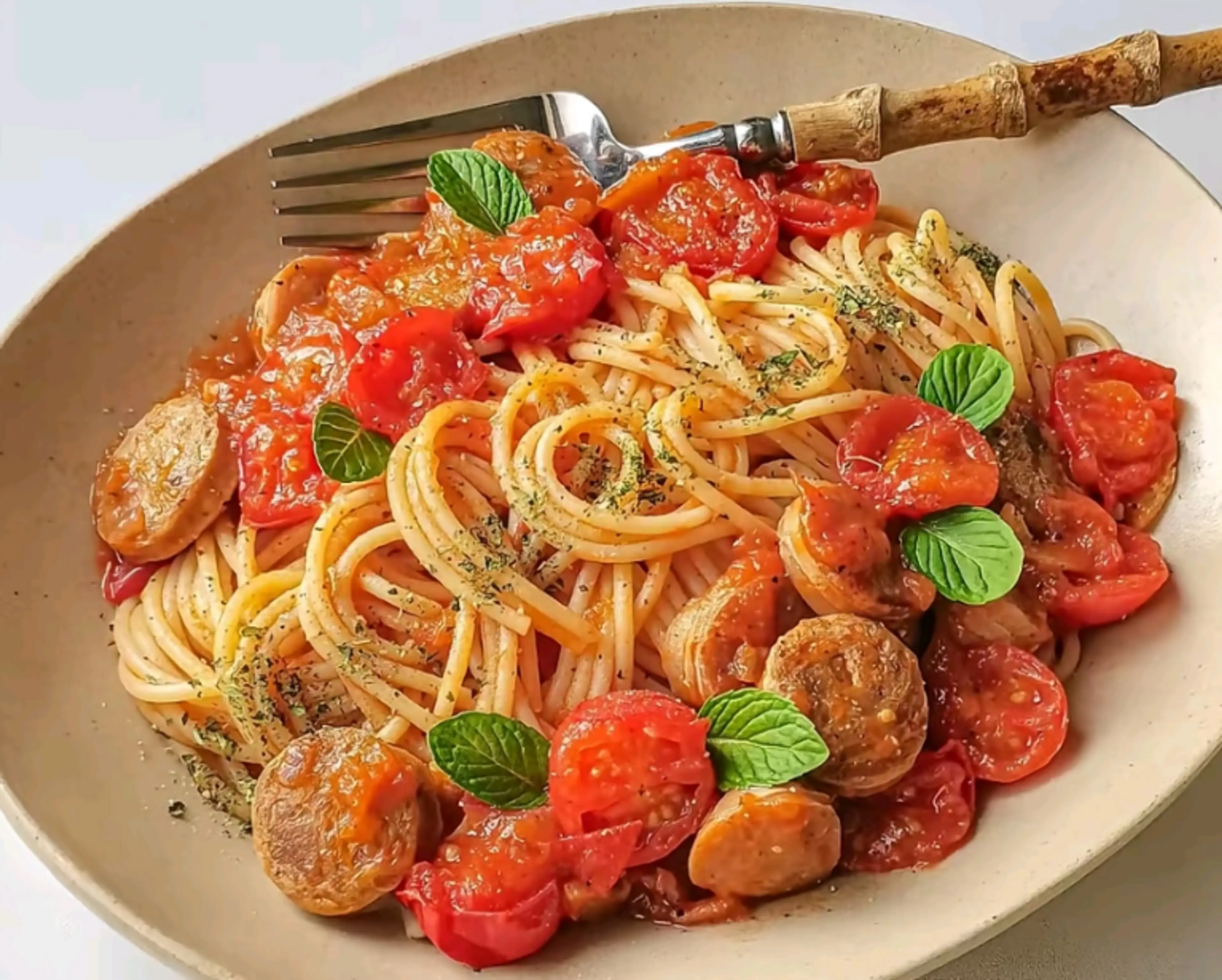Tomato sausage pasta