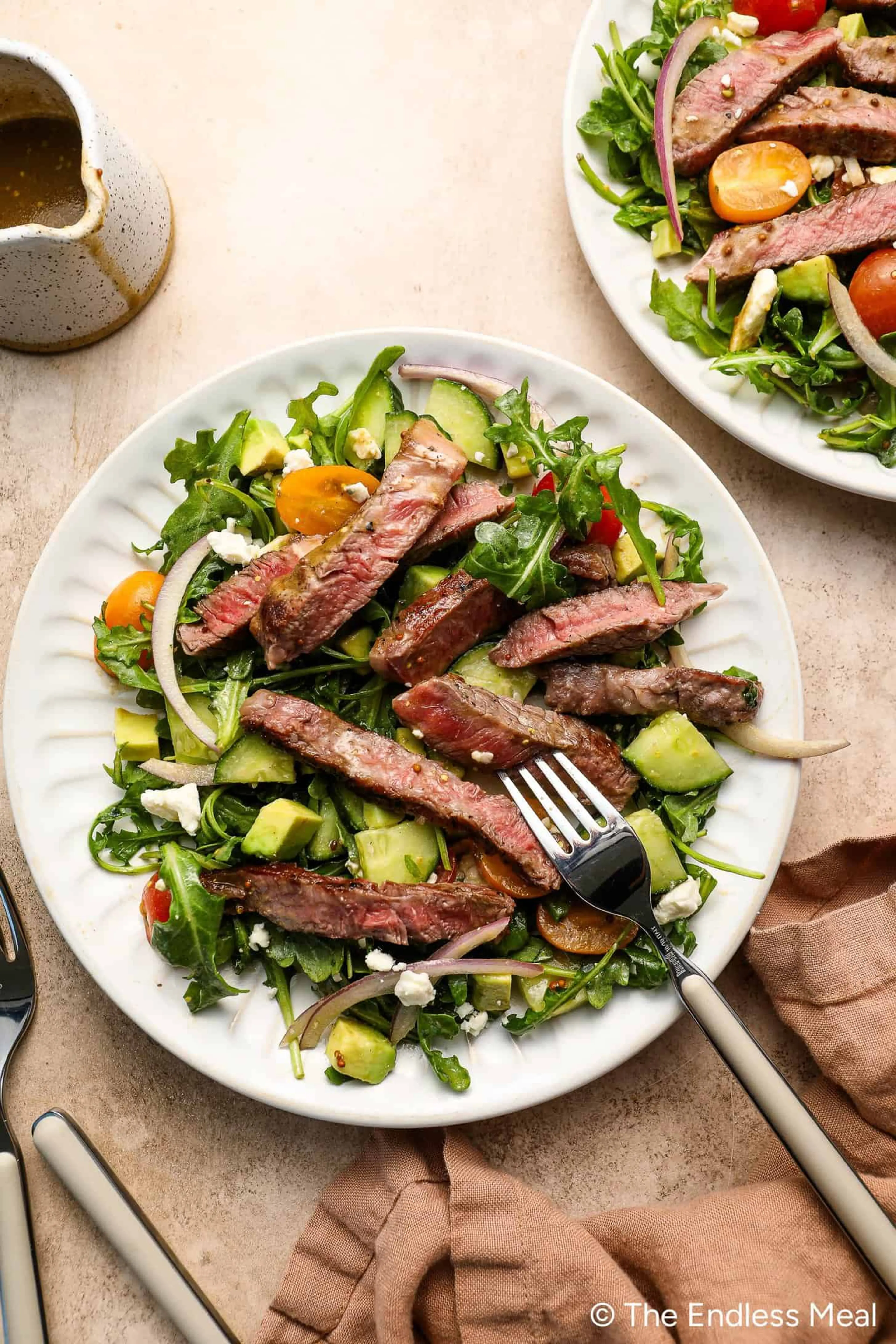 Best Steak Salad with Creamy Balsamic Vinaigrette
