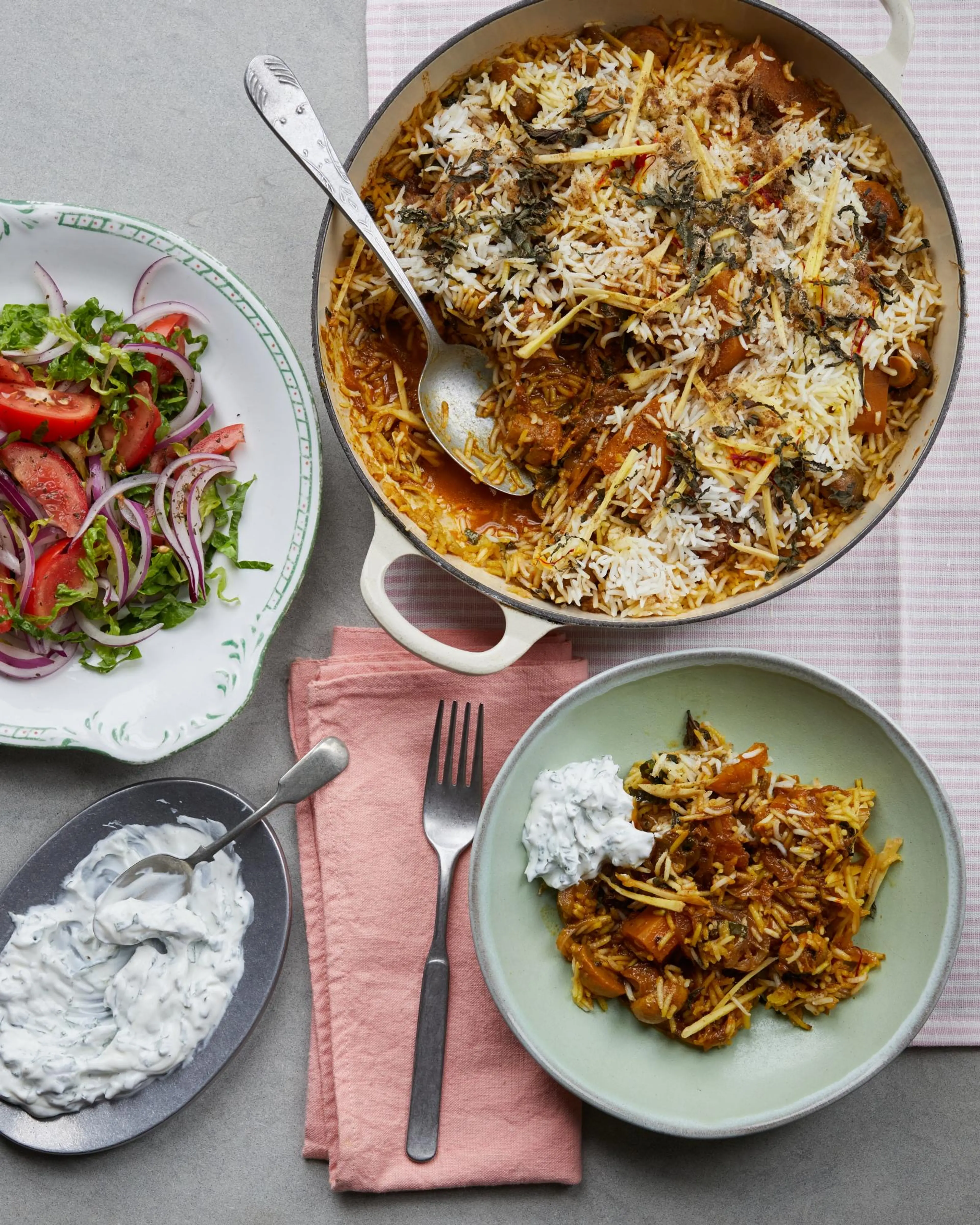 Mushroom and squash biryani