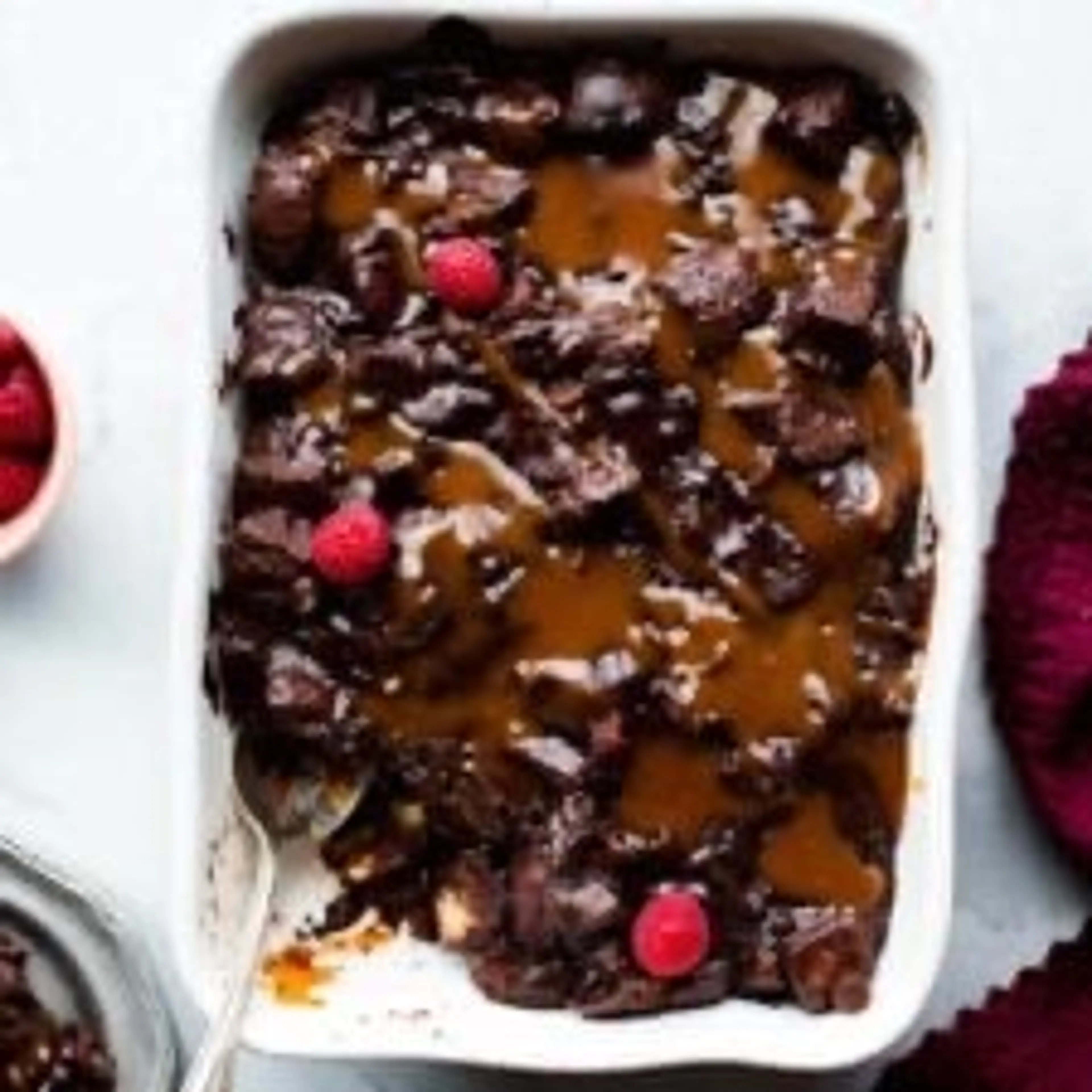 Dark Chocolate Bread Pudding