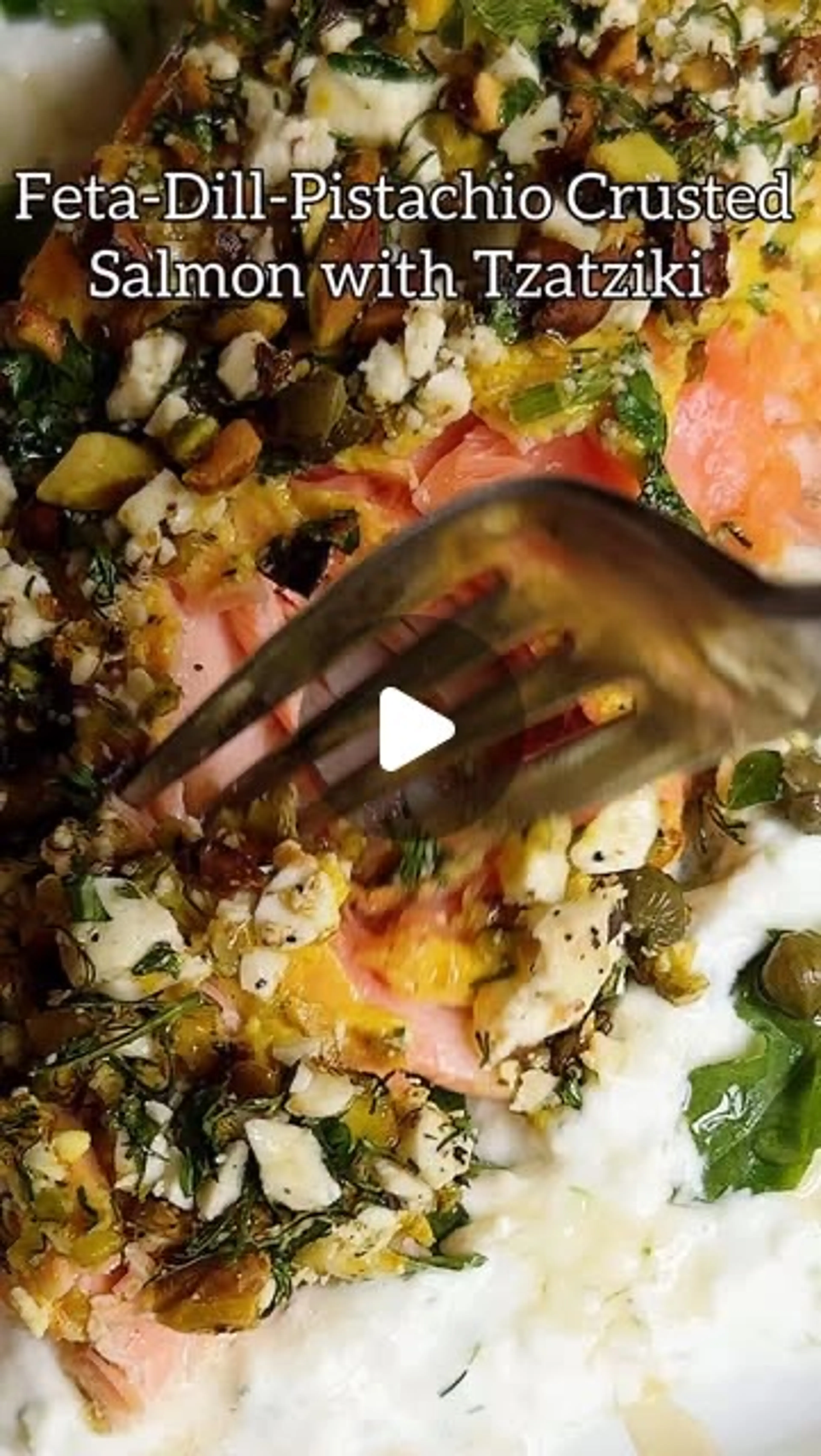 Slow Roasted Feta-dill-pistachio Crusted Salmon with Creamy