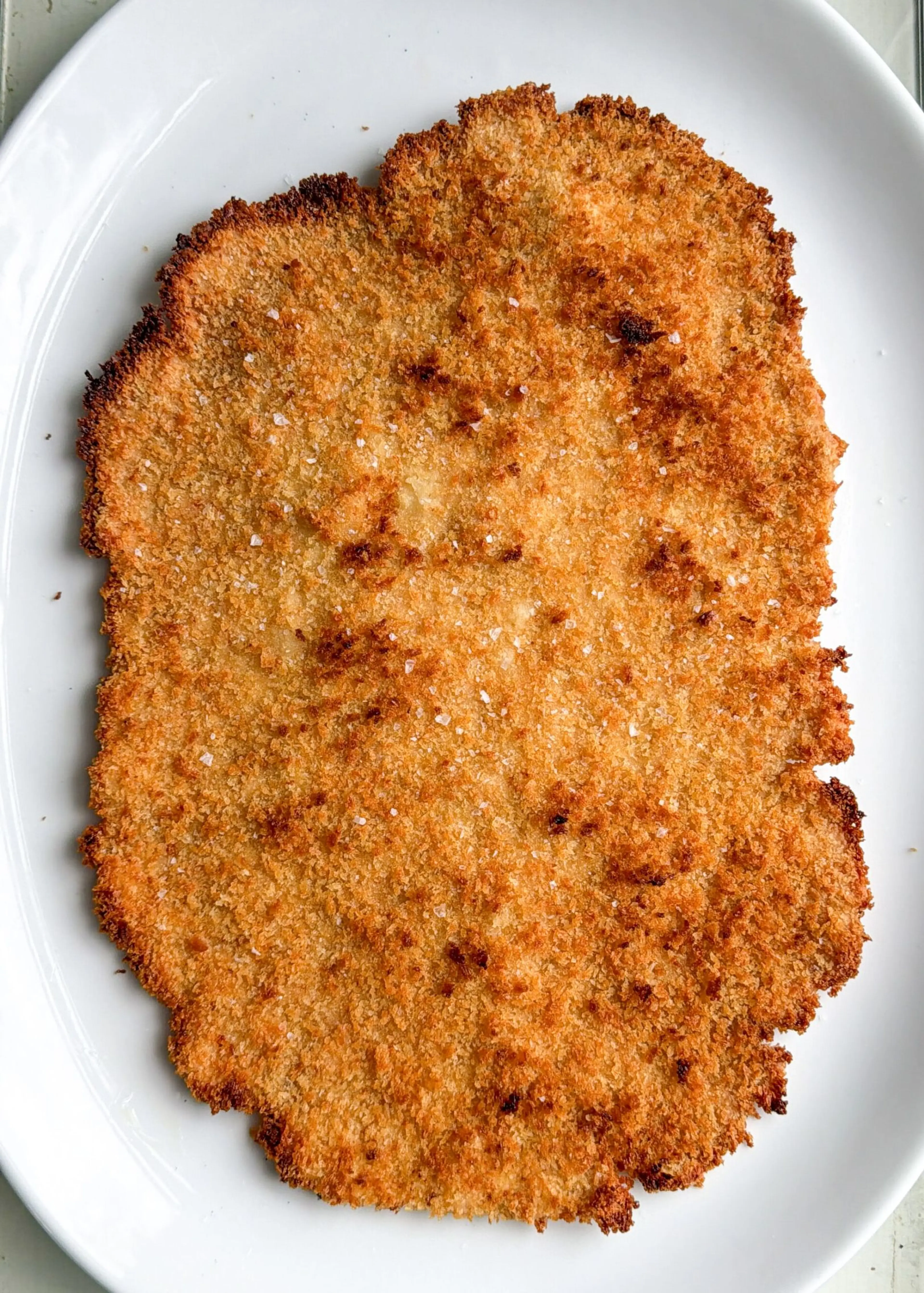 Giant Crispy Oven-Fried Ground Chicken Cutlet