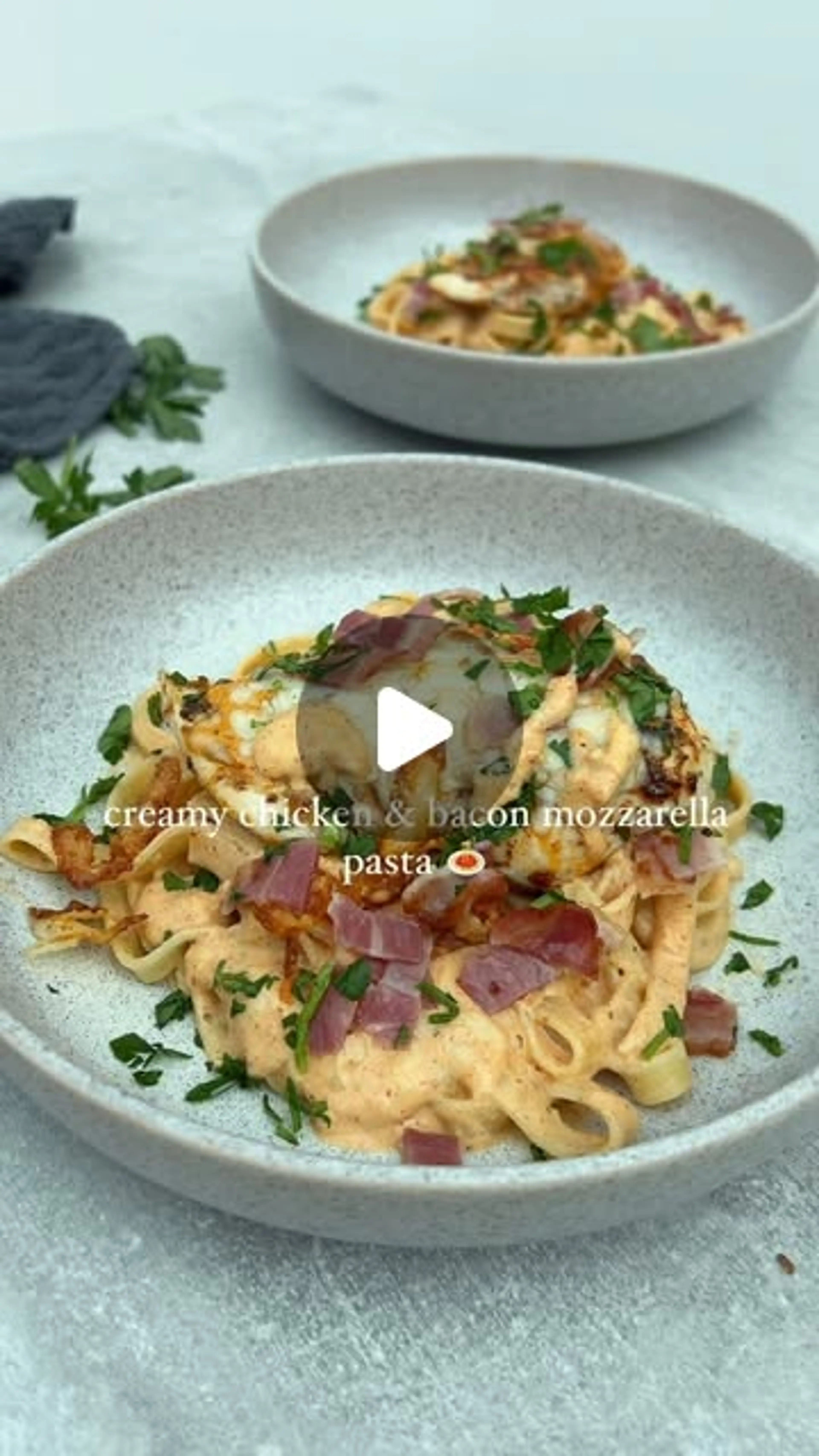 Creamy Chicken & Bacon Mozzarella Pasta