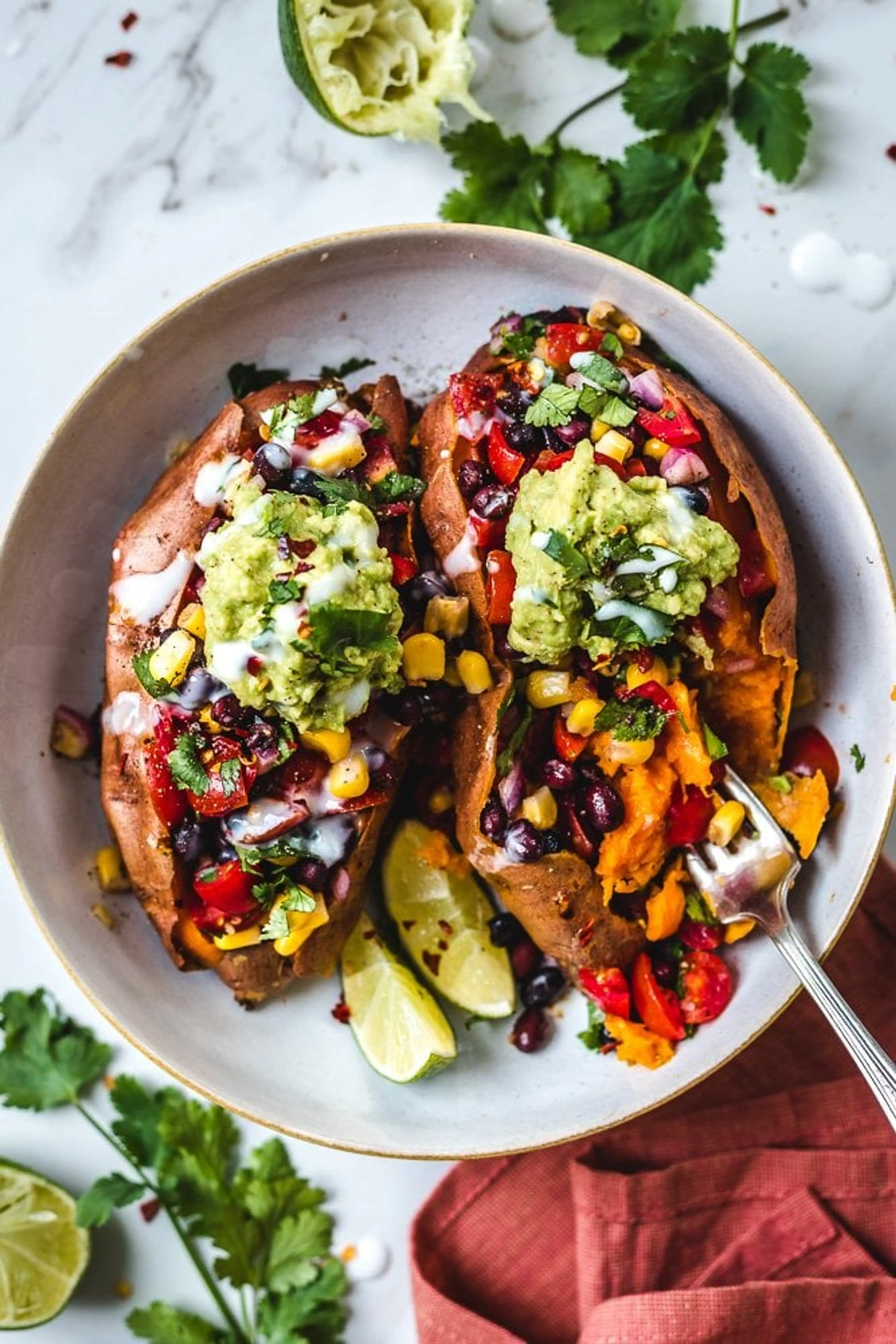 Black Bean Stuffed Sweet Potatoes (Vegan)